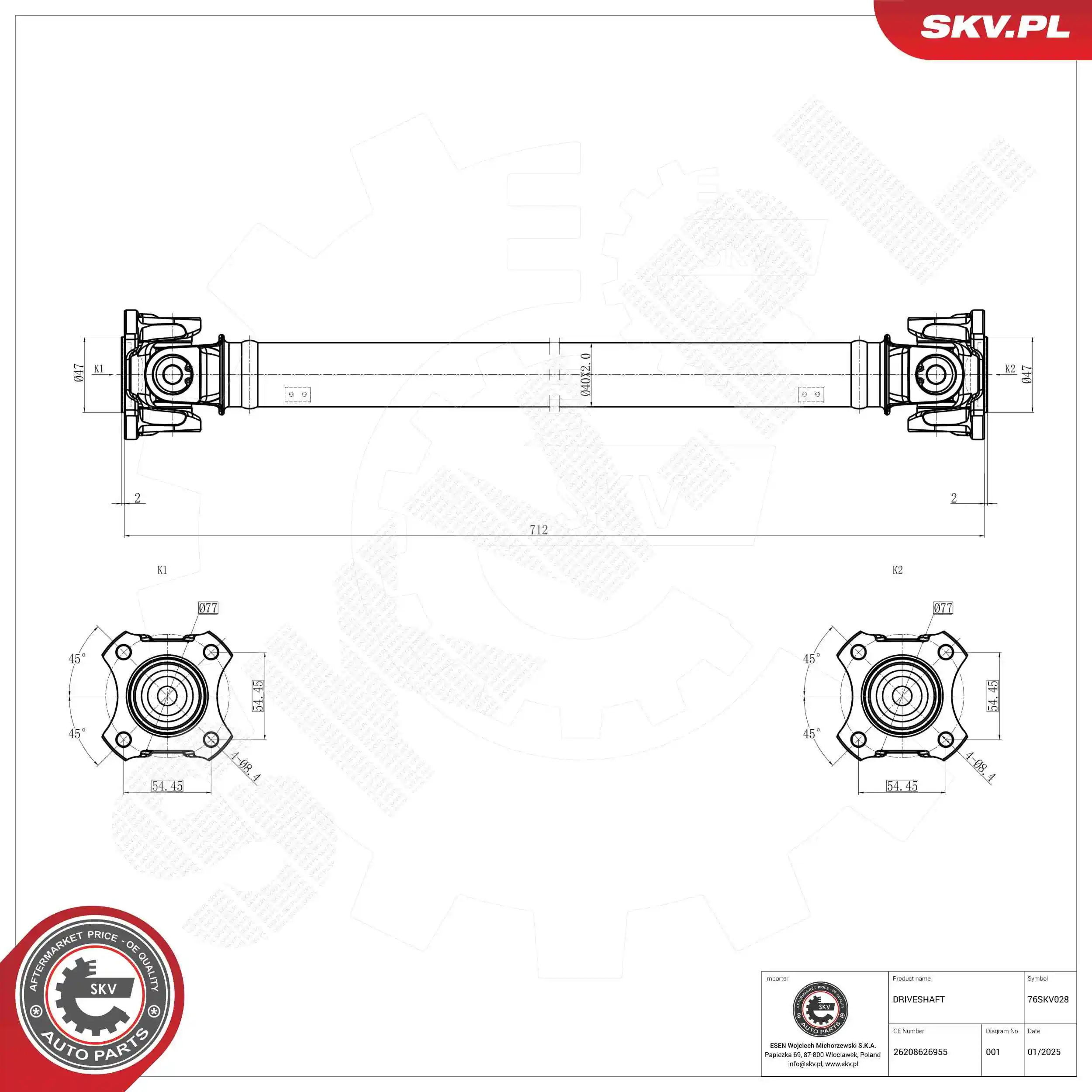 Drive Shaft 76SKV028