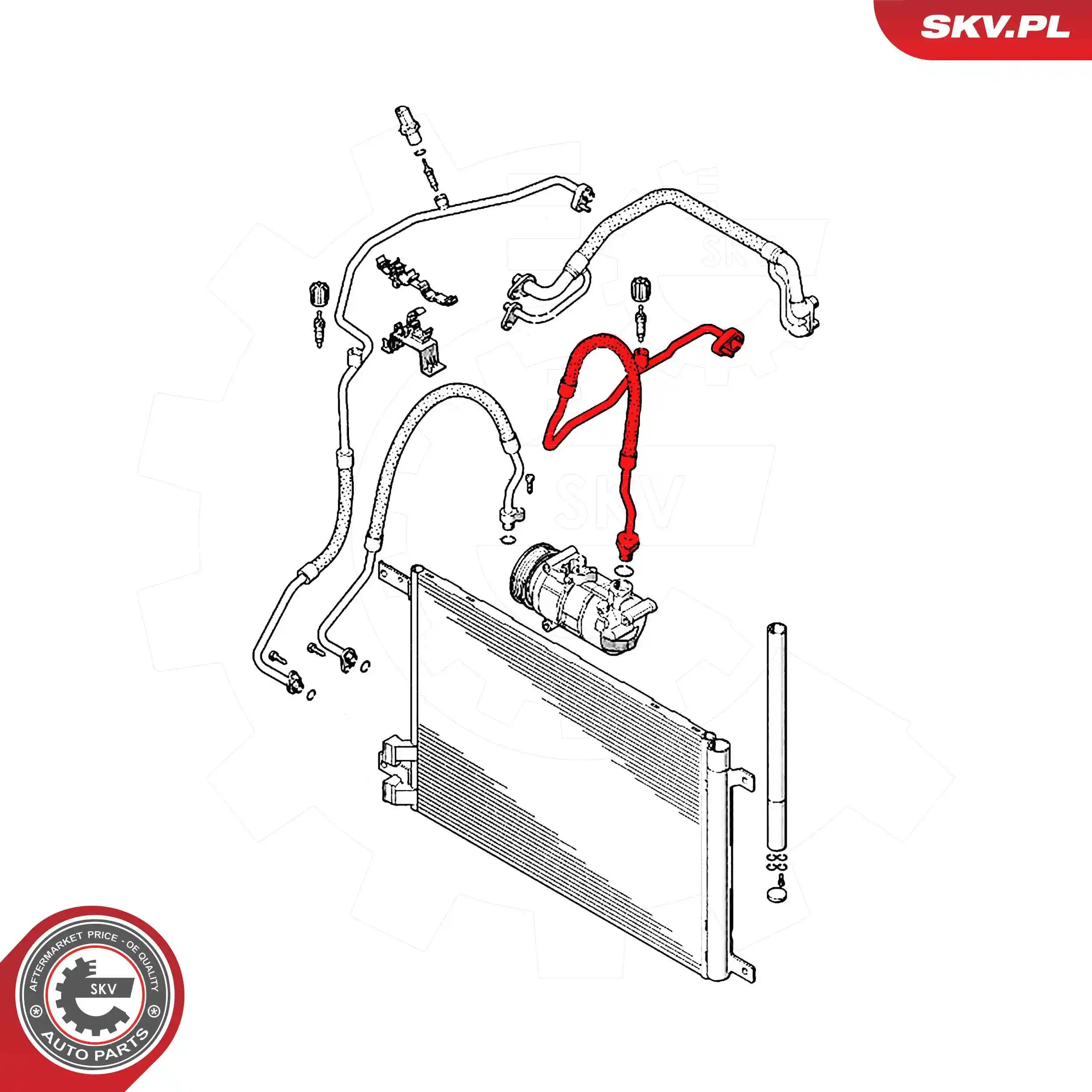ESEN SKV 54SKV731 High-/Low Pressure Line, air conditioning