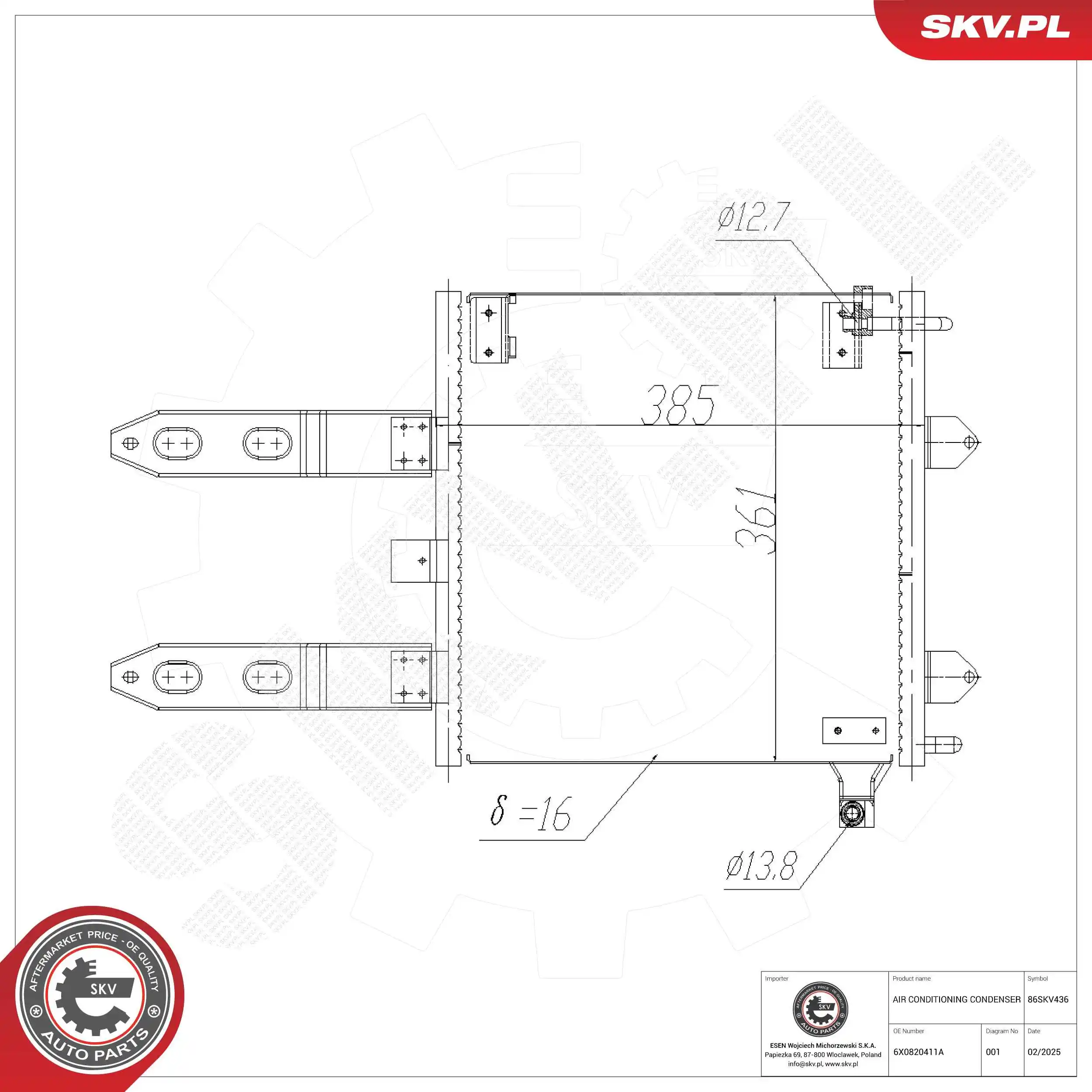 Condenser, air conditioning 86SKV436