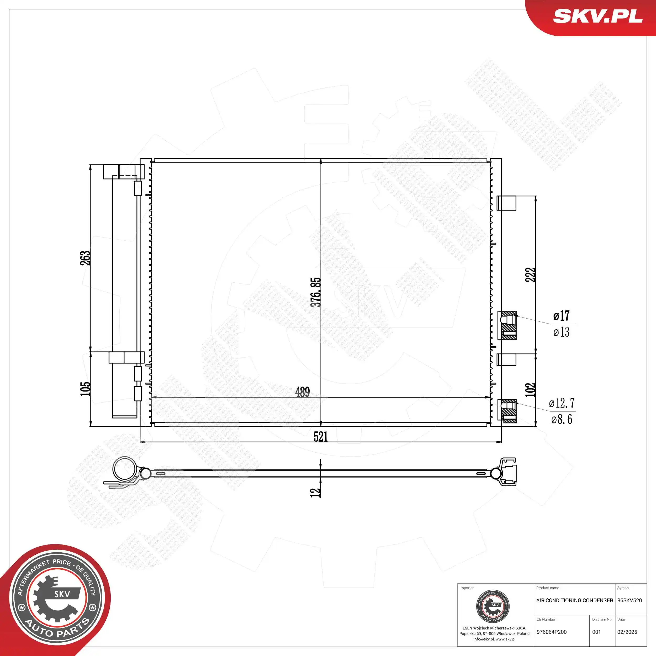 Condenser, air conditioning 86SKV520