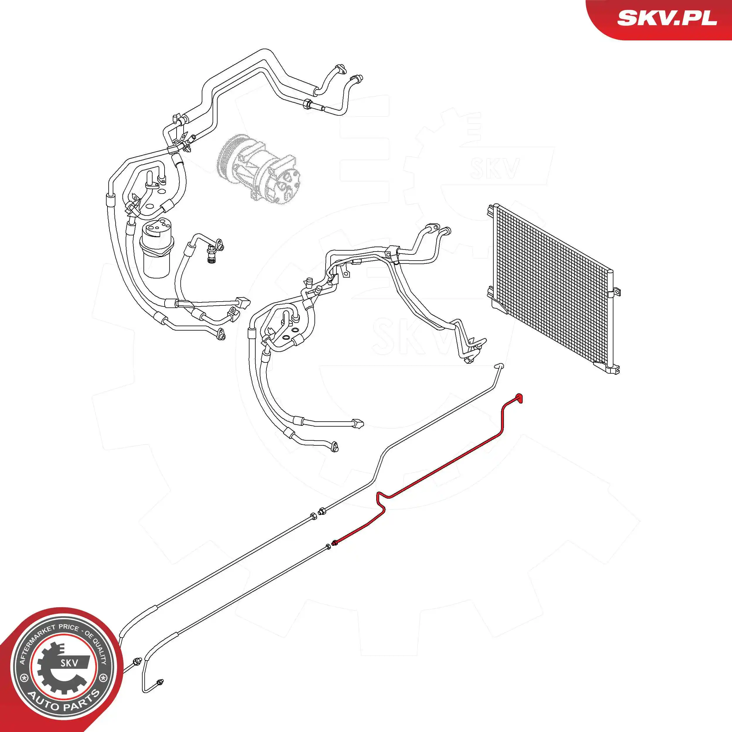 ESEN SKV 54SKV672 High-/Low Pressure Line, air conditioning