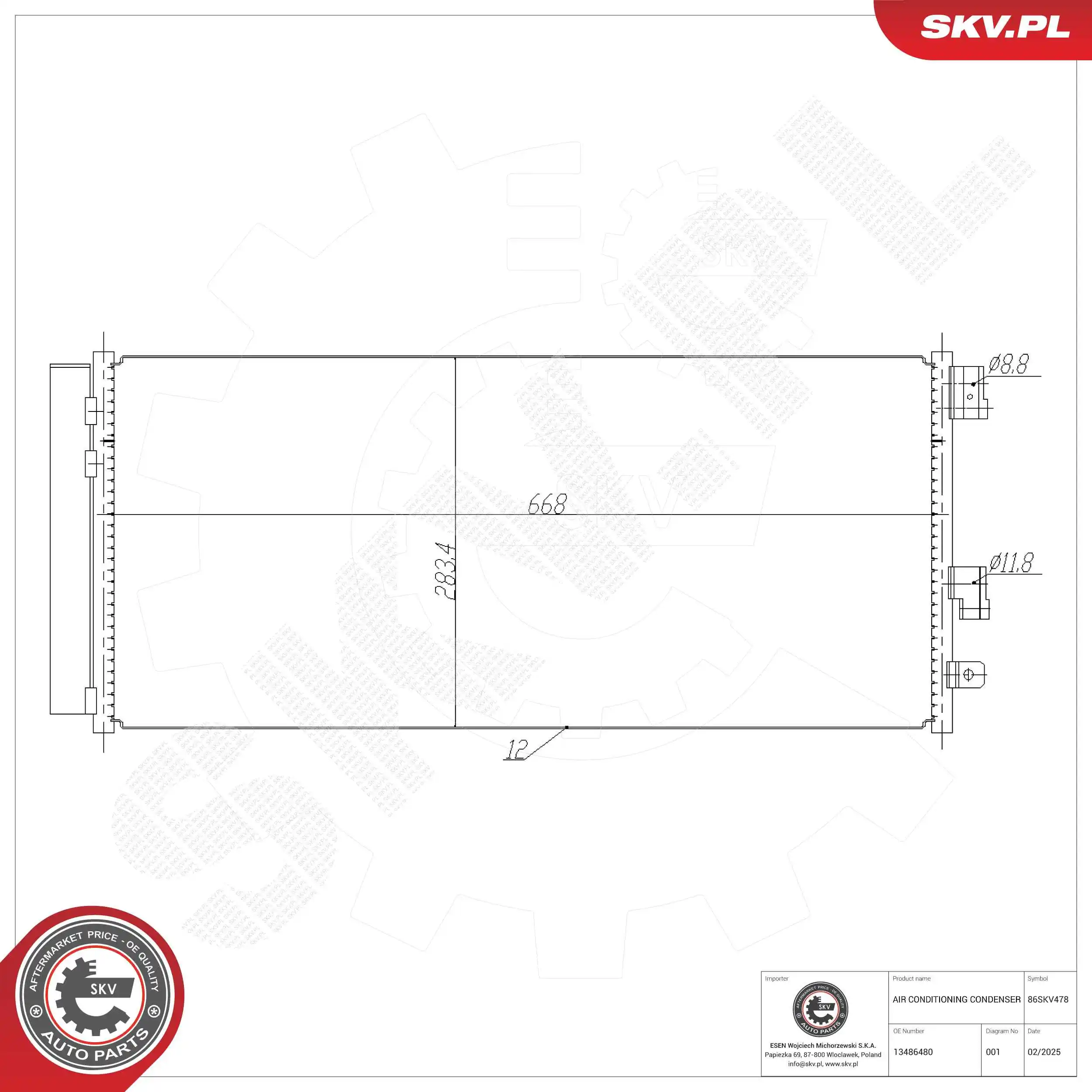 Condenser, air conditioning 86SKV478