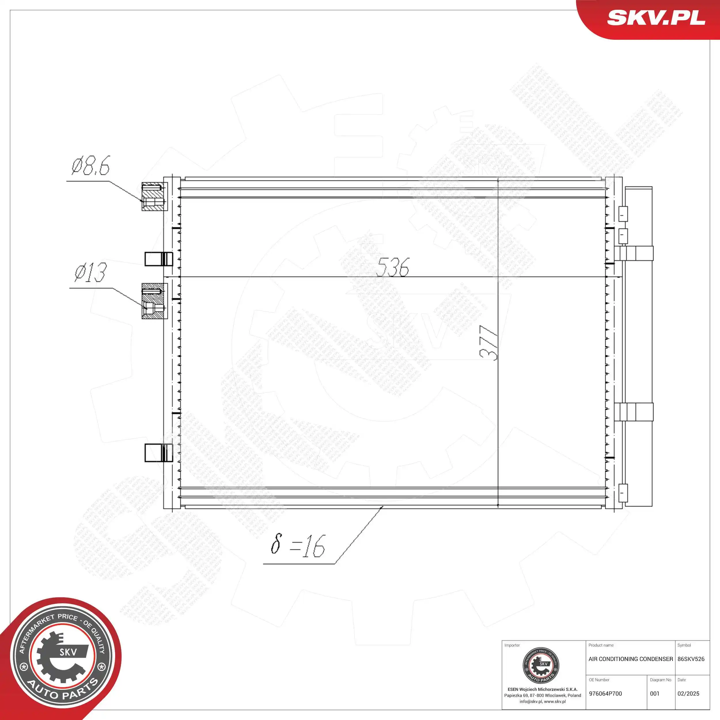 Condenser, air conditioning 86SKV526