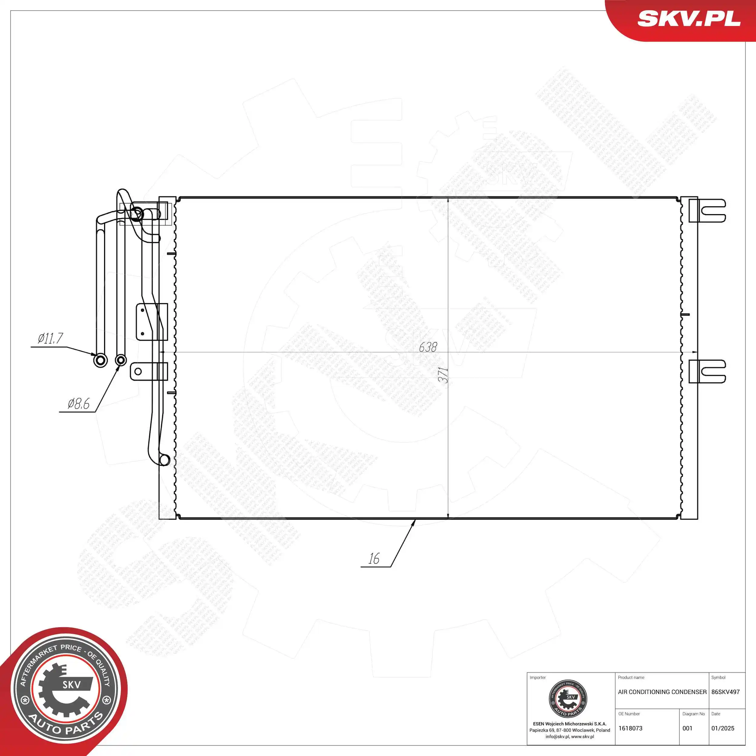 Condenser, air conditioning 86SKV497
