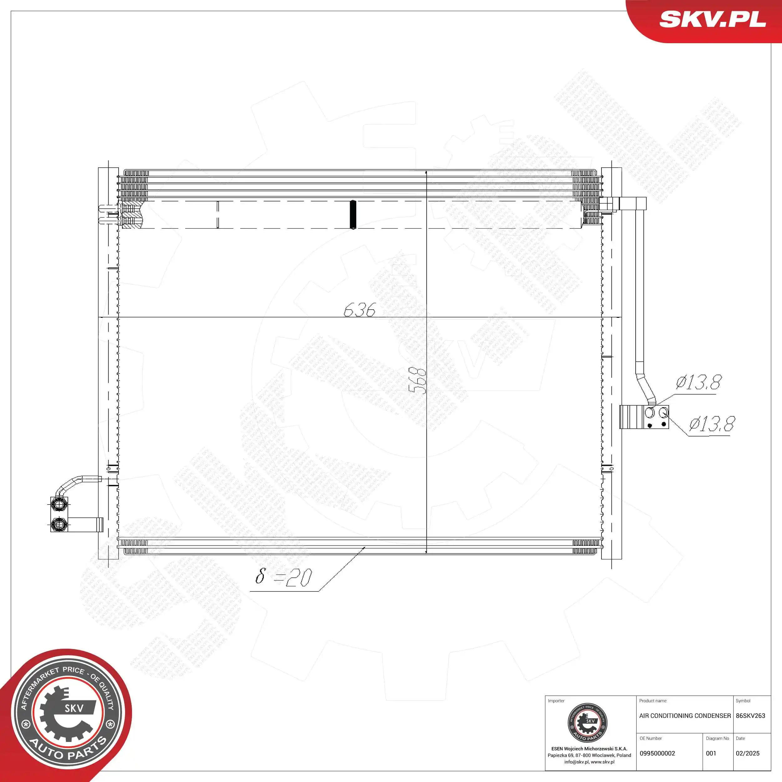 Condenser, air conditioning 86SKV263