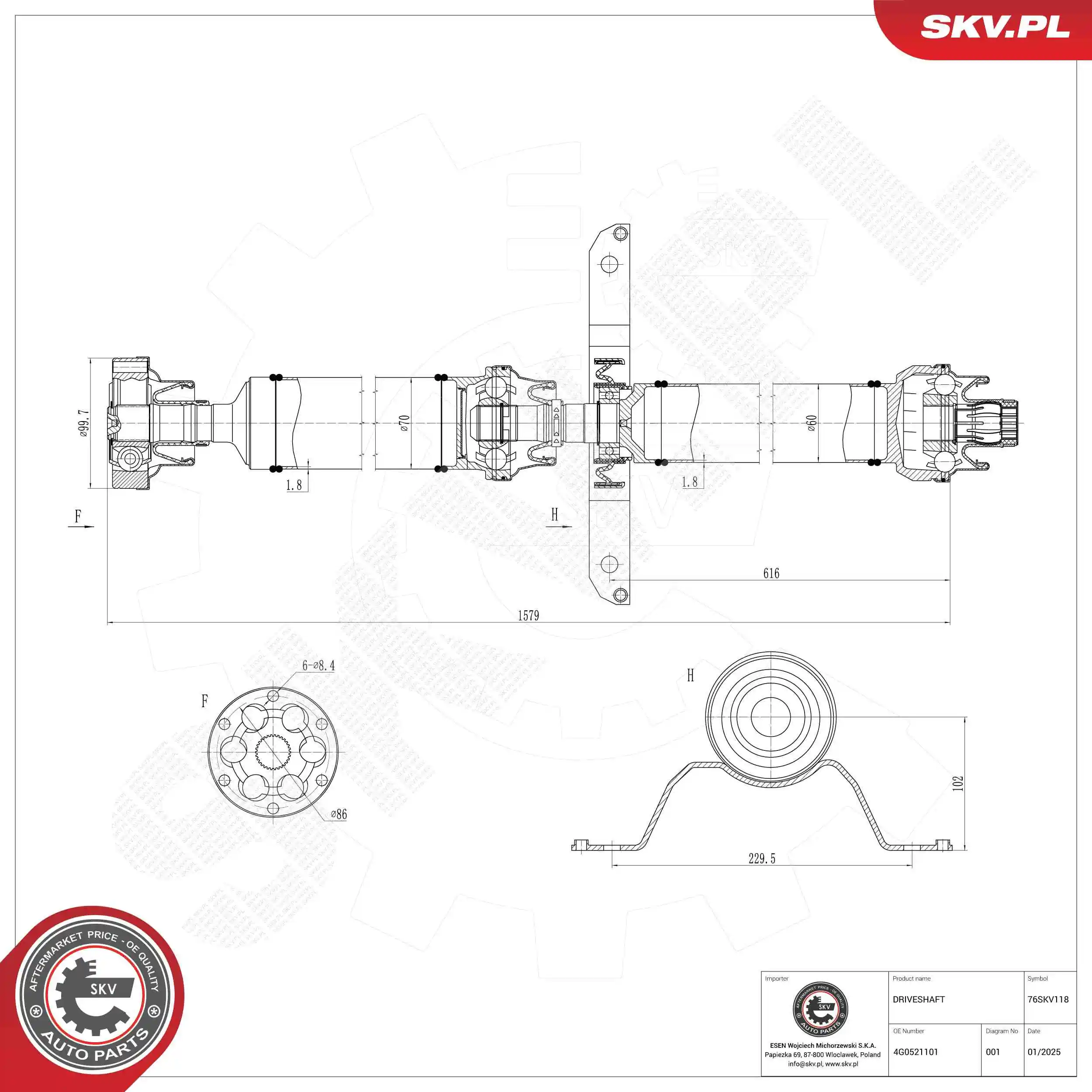 Drive Shaft 76SKV118