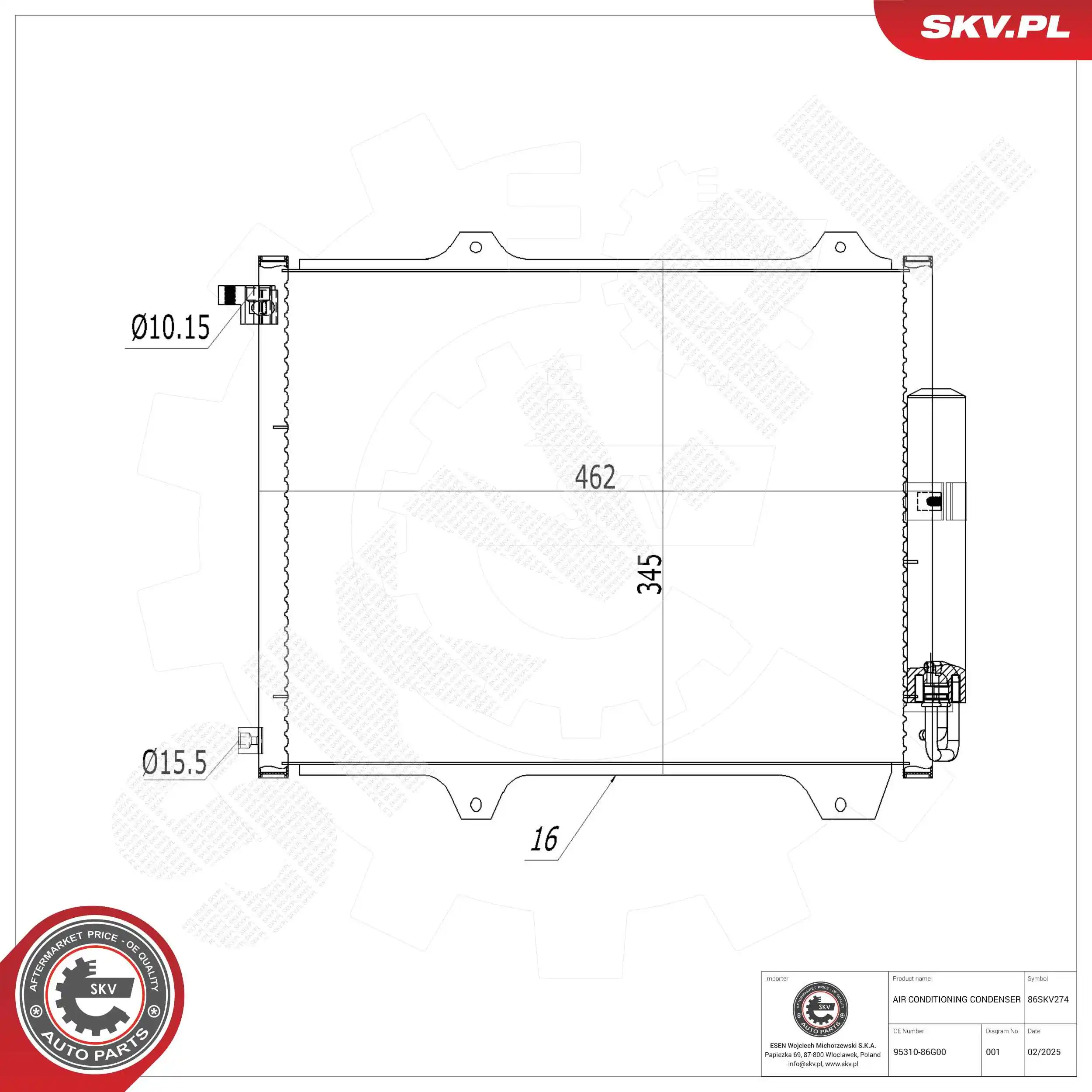 Condenser, air conditioning 86SKV274