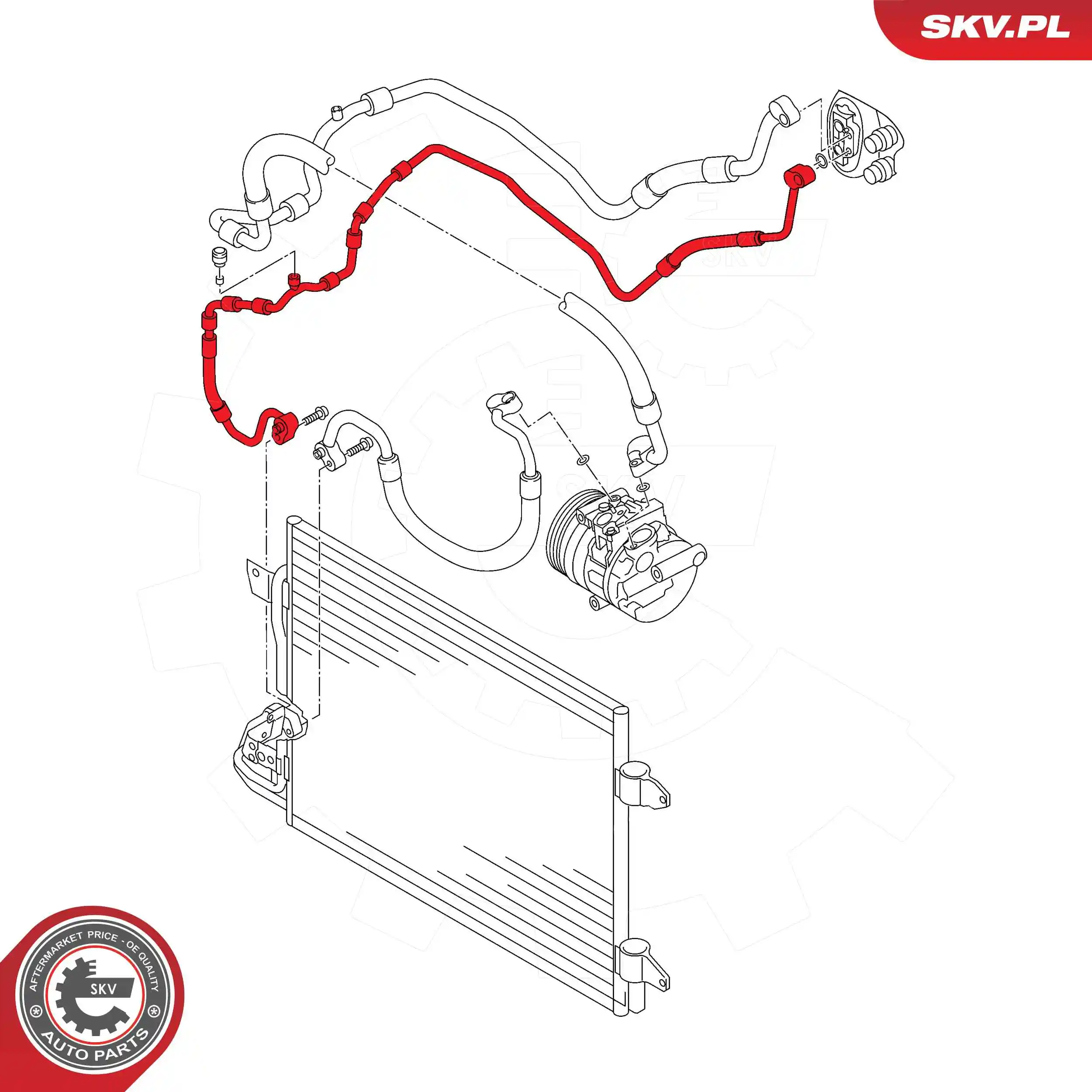 ESEN SKV 54SKV716 High-/Low Pressure Line, air conditioning