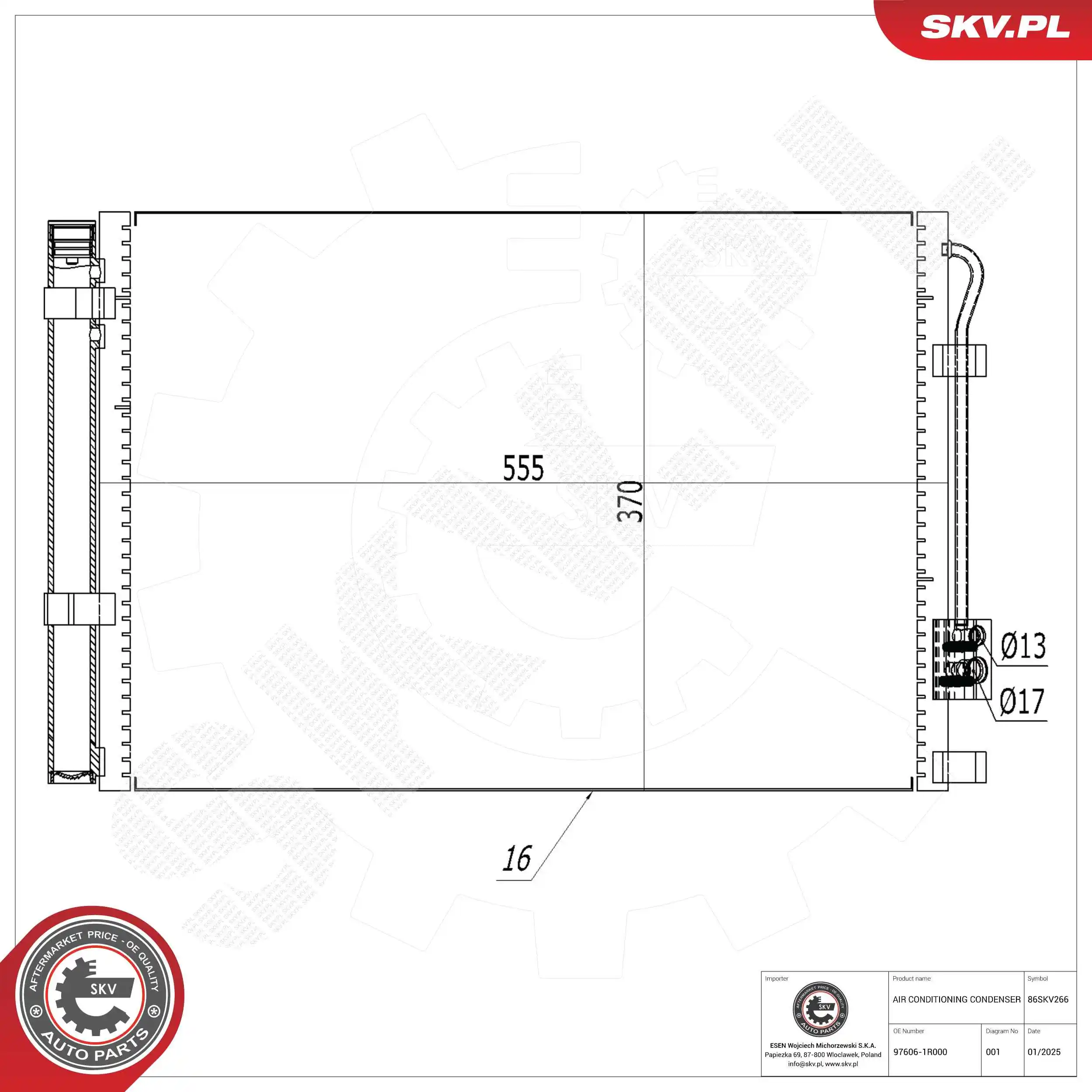Condenser, air conditioning 86SKV266