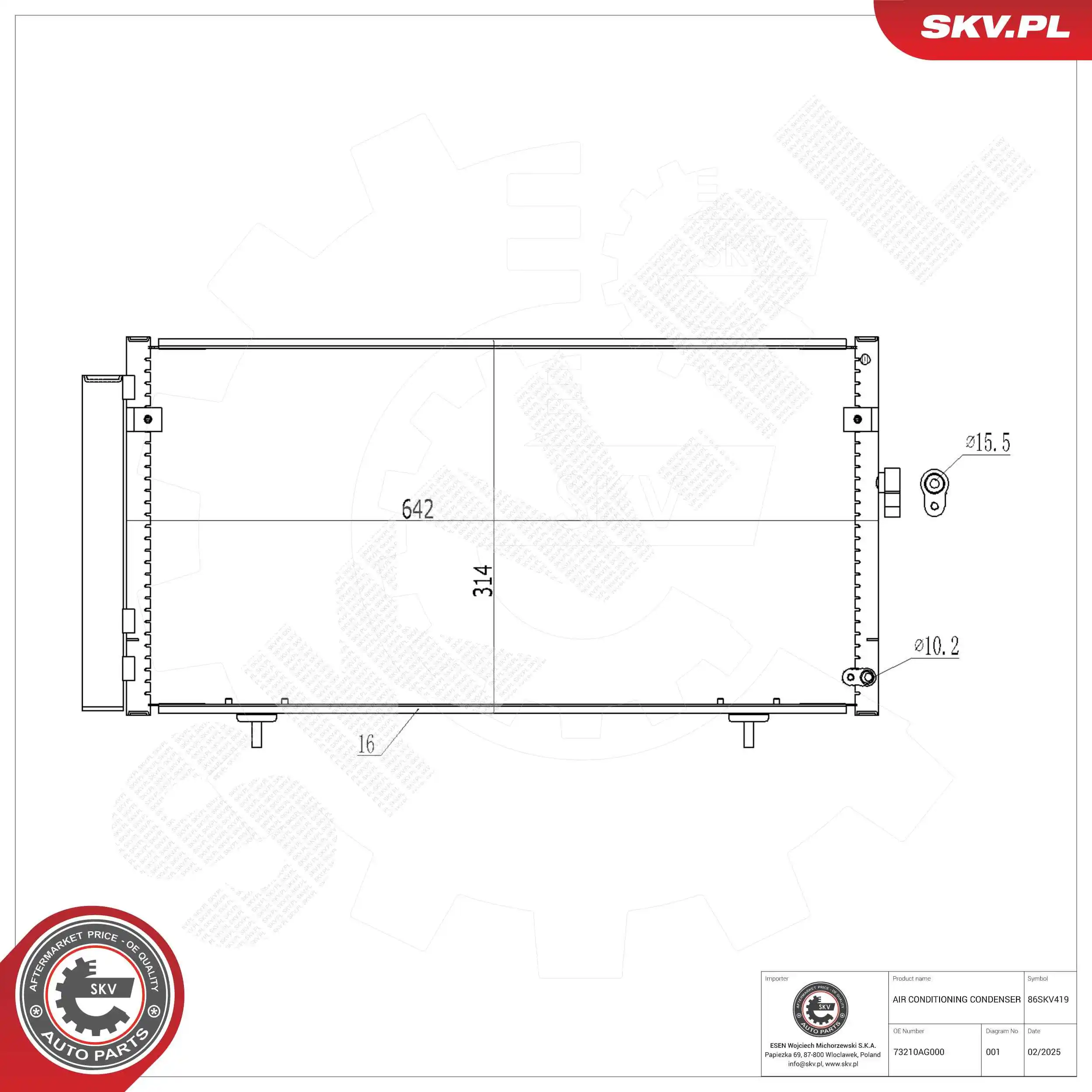 Condenser, air conditioning 86SKV419