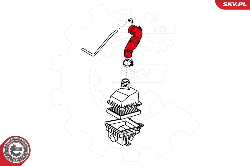 Intake Hose, air filter 24SKV482