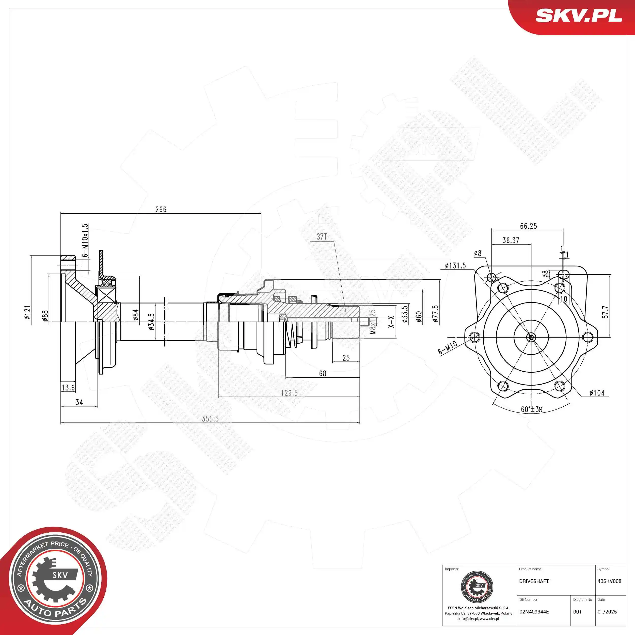 Drive Shaft 40SKV008