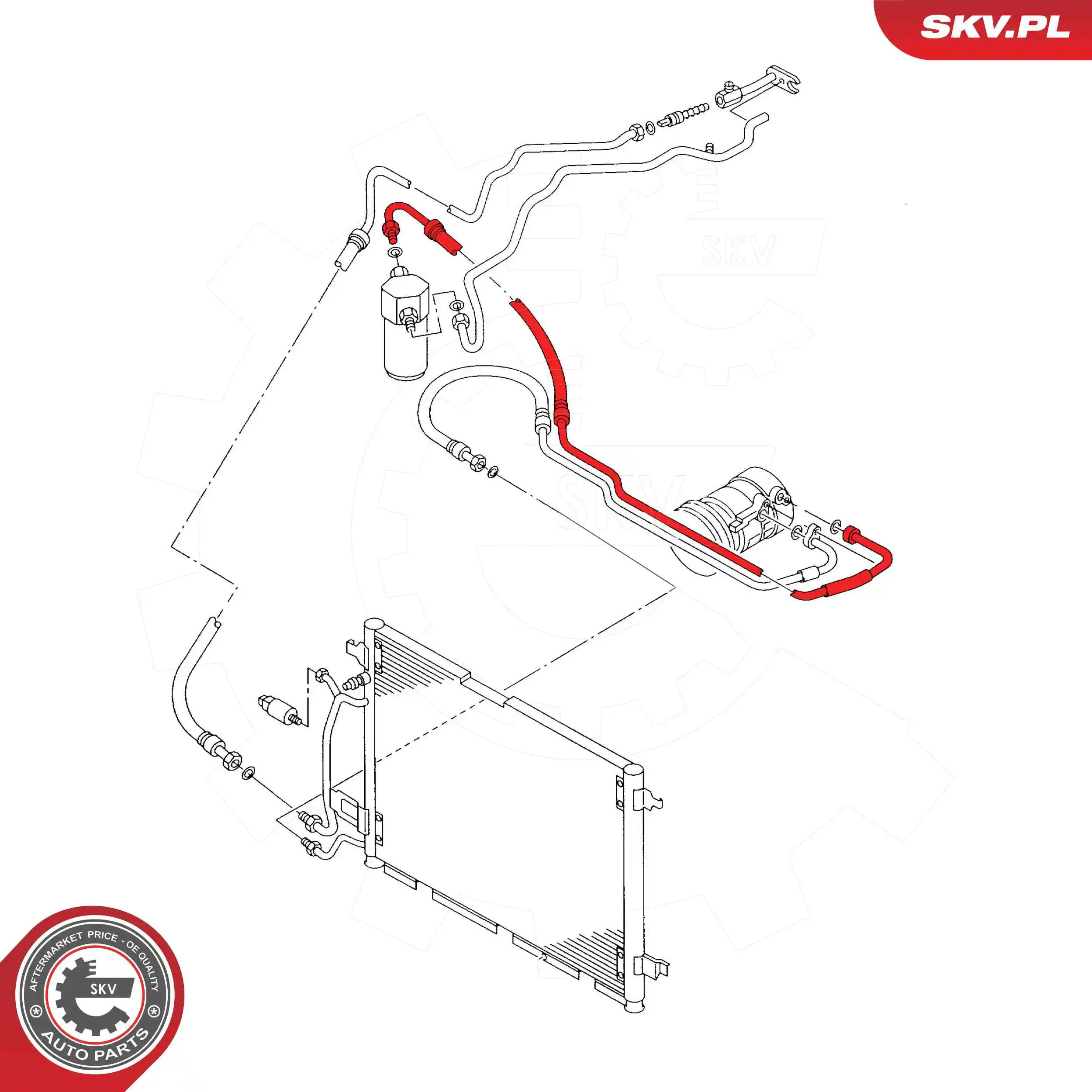 ESEN SKV 43SKV565 High-/Low Pressure Line, air conditioning