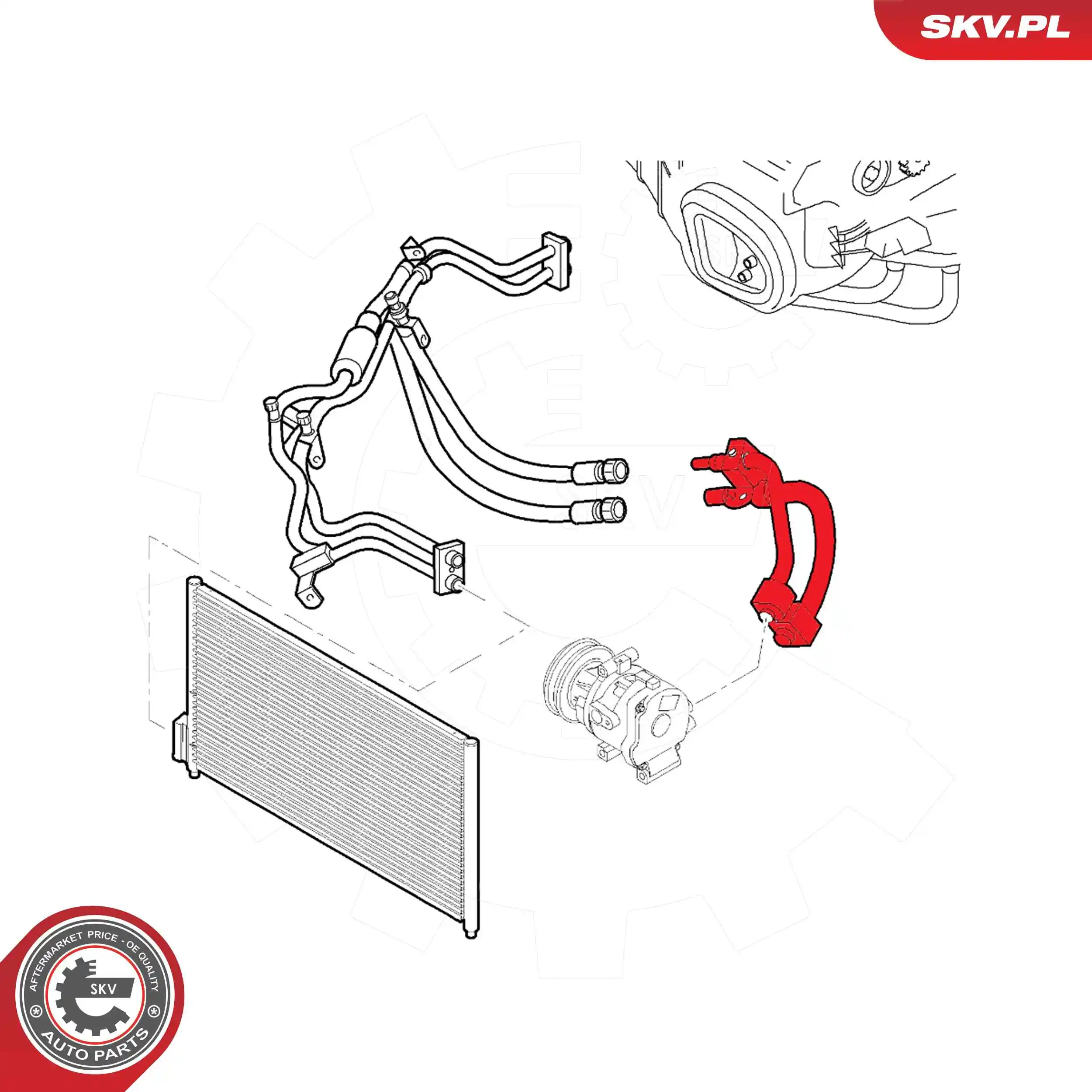 ESEN SKV 54SKV616 High-/Low Pressure Line, air conditioning