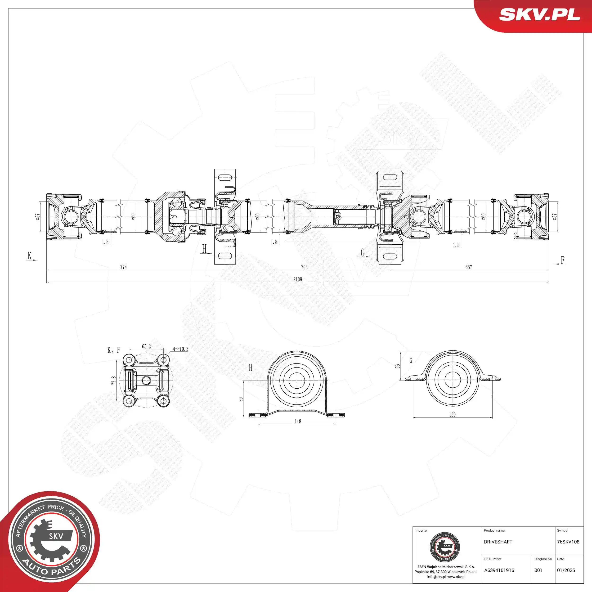 Drive Shaft 76SKV108