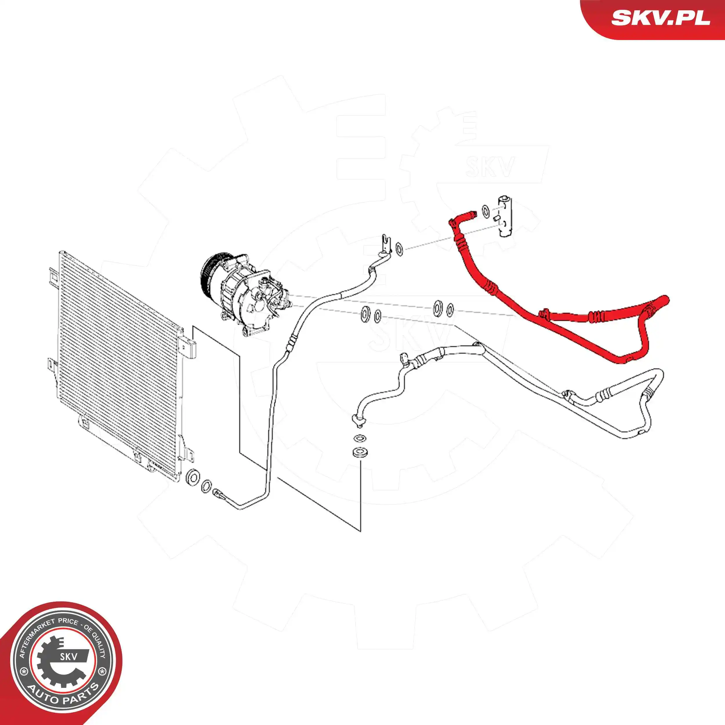 ESEN SKV 54SKV653 High-/Low Pressure Line, air conditioning
