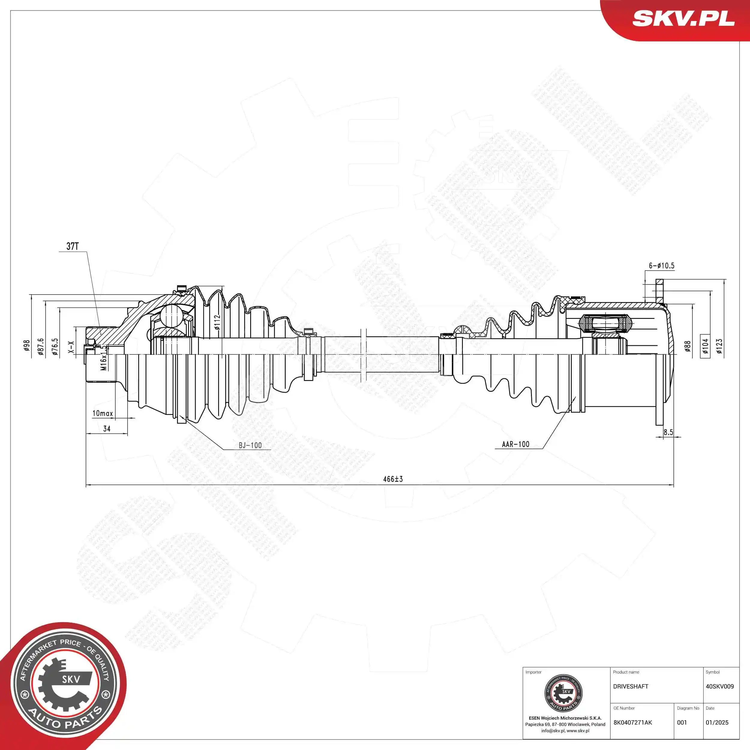 Drive Shaft 40SKV009