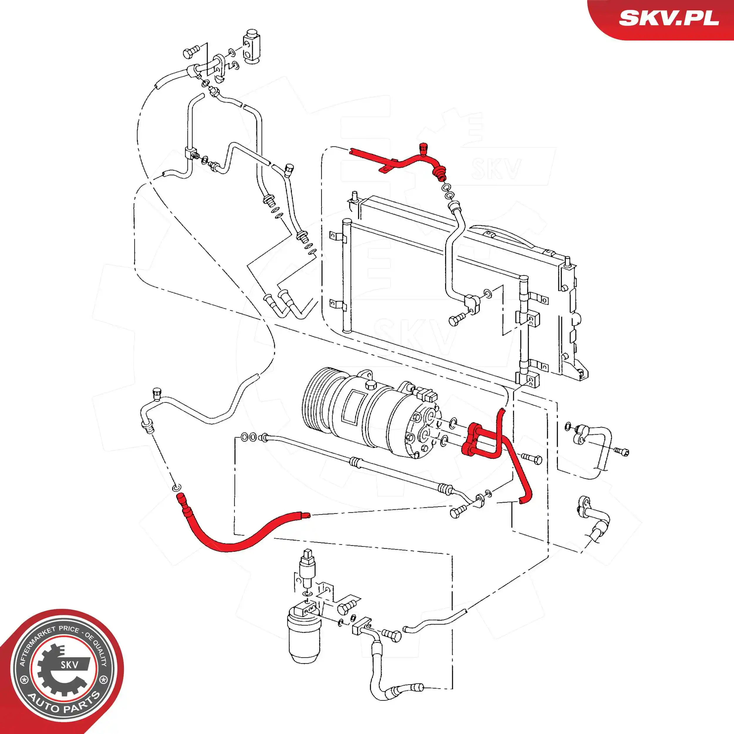 ESEN SKV 54SKV702 High-/Low Pressure Line, air conditioning
