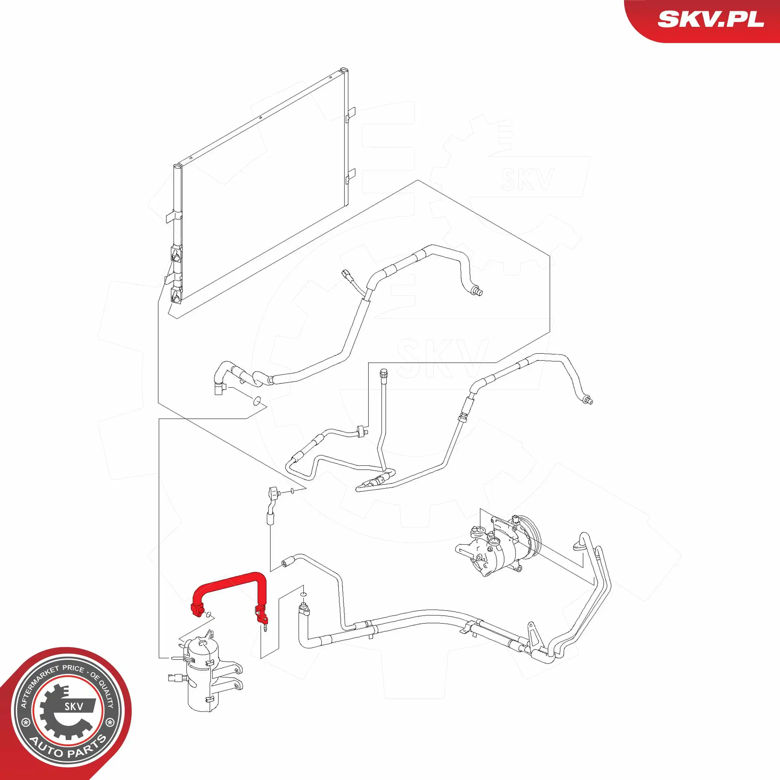 ESEN SKV 54SKV639 High-/Low Pressure Line, air conditioning