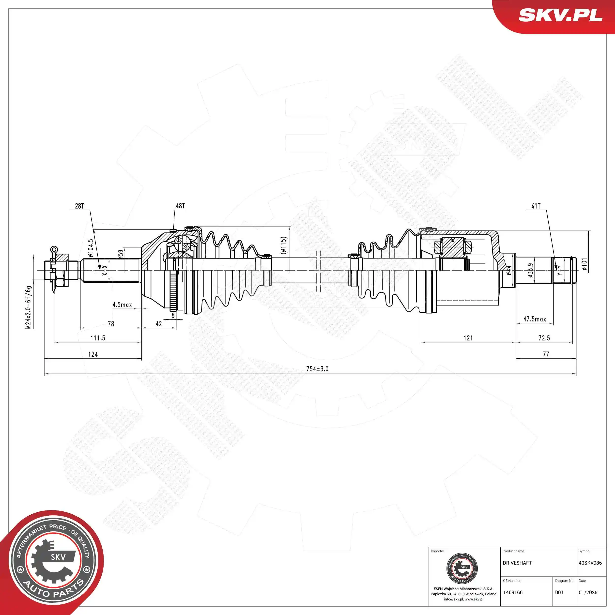 Drive Shaft 40SKV086