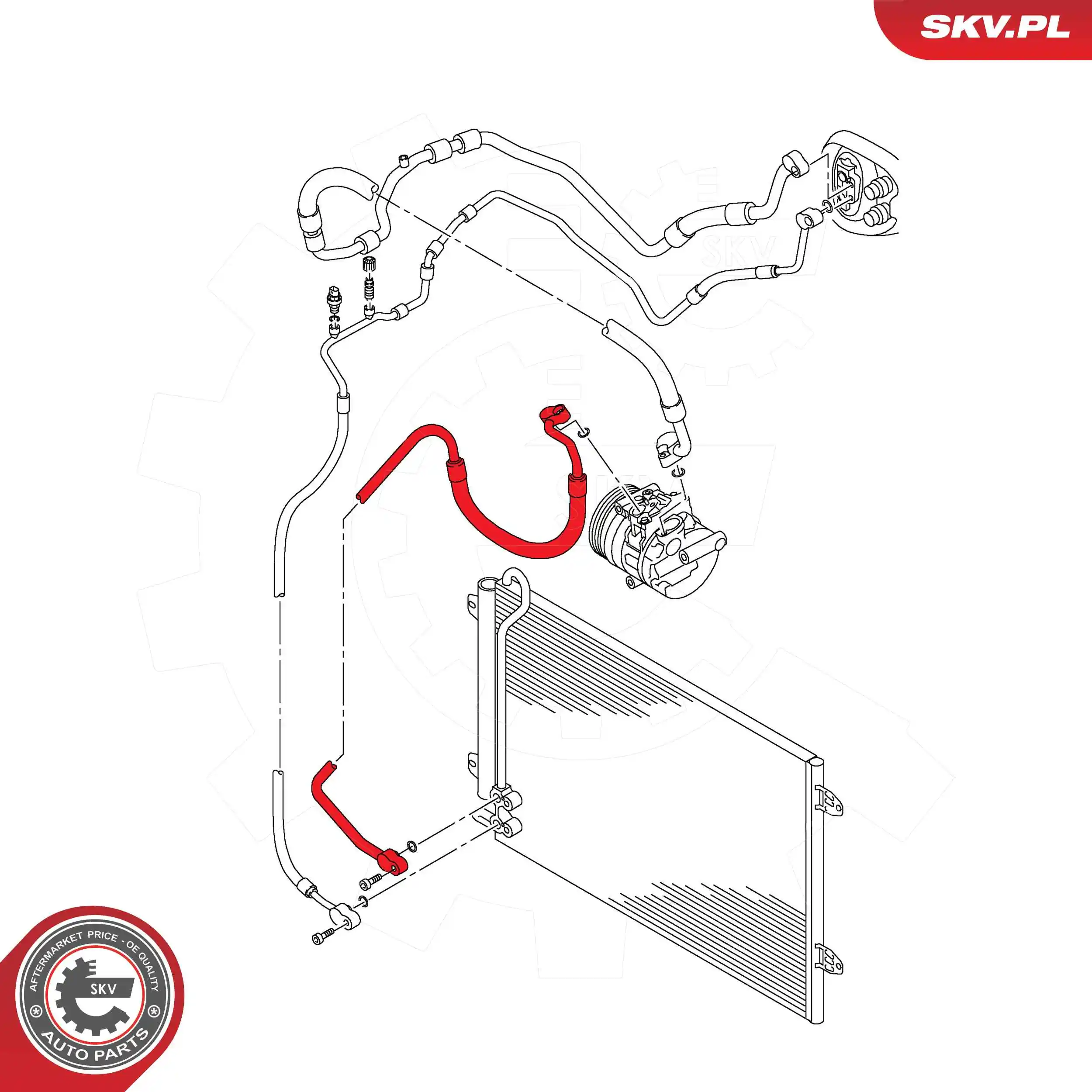 ESEN SKV 54SKV717 High-/Low Pressure Line, air conditioning