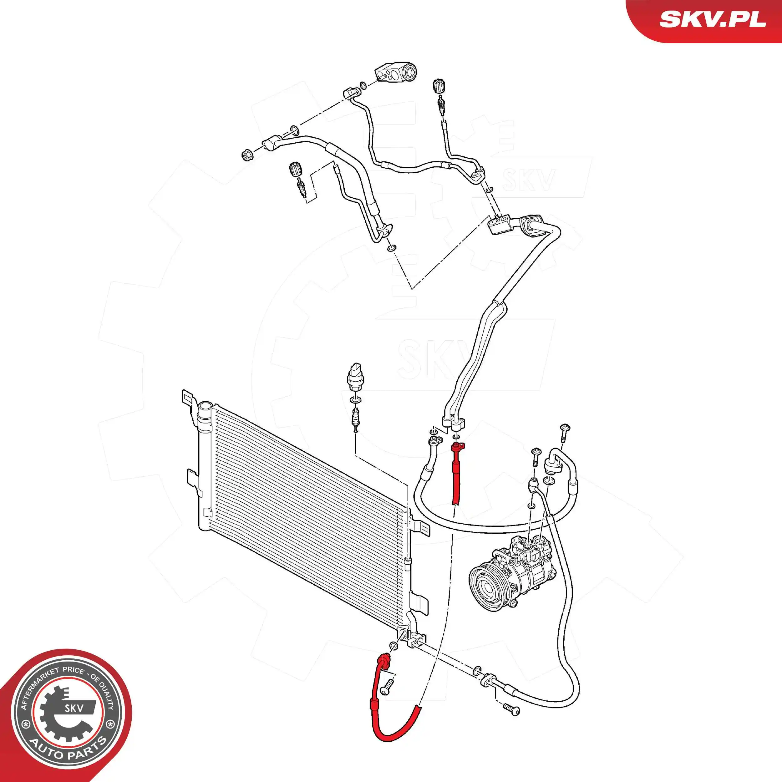 ESEN SKV 43SKV572 High-/Low Pressure Line, air conditioning