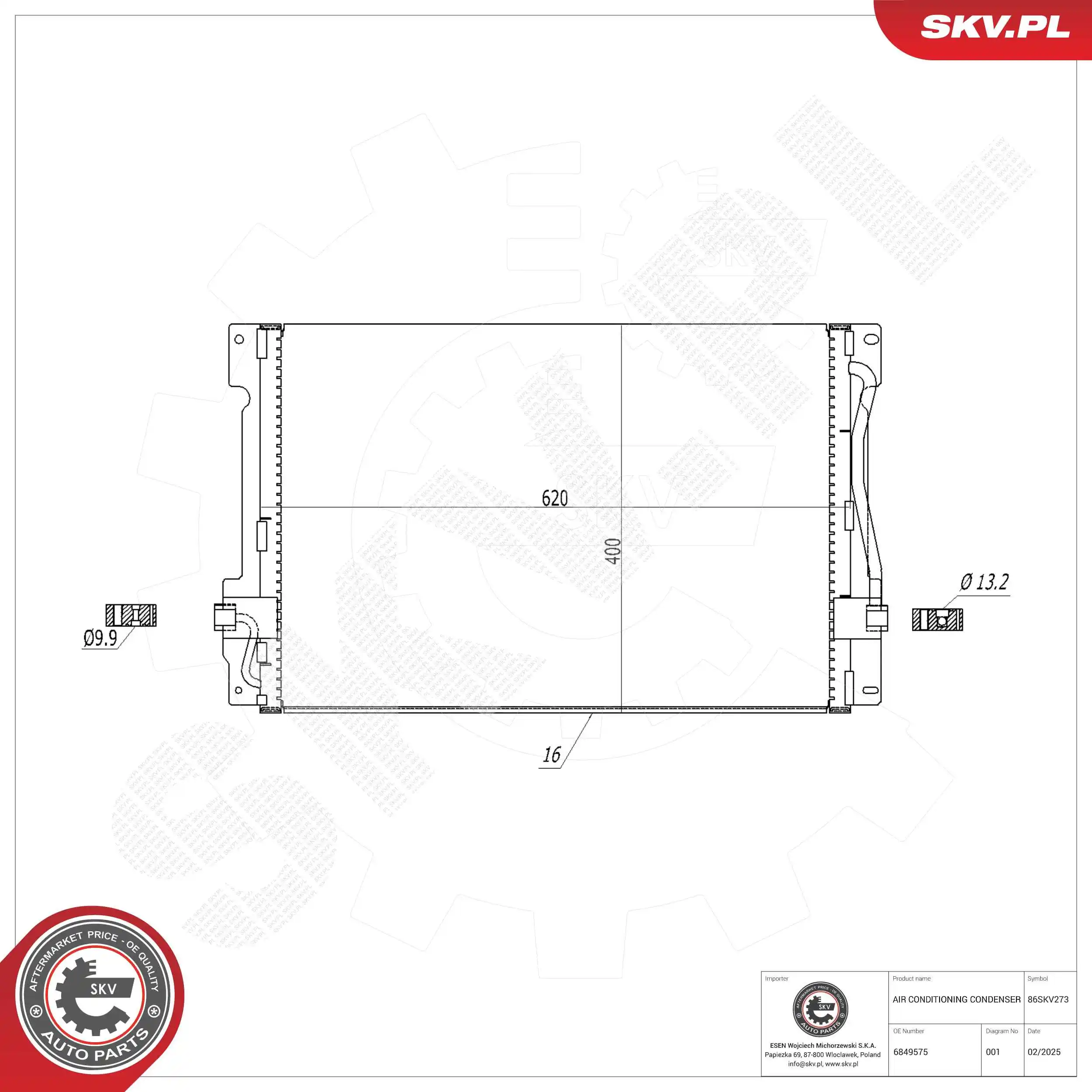 Condenser, air conditioning 86SKV573