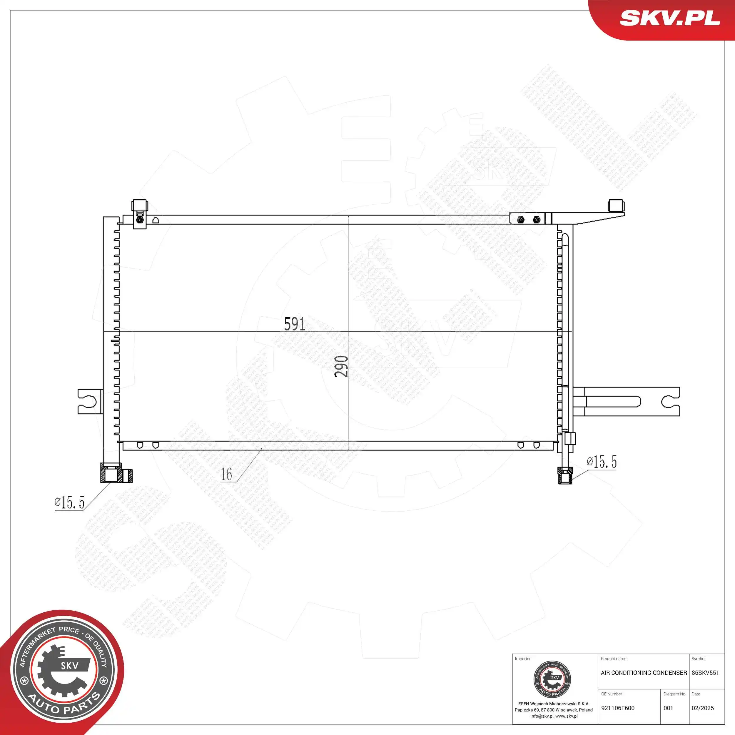 Condenser, air conditioning 86SKV551