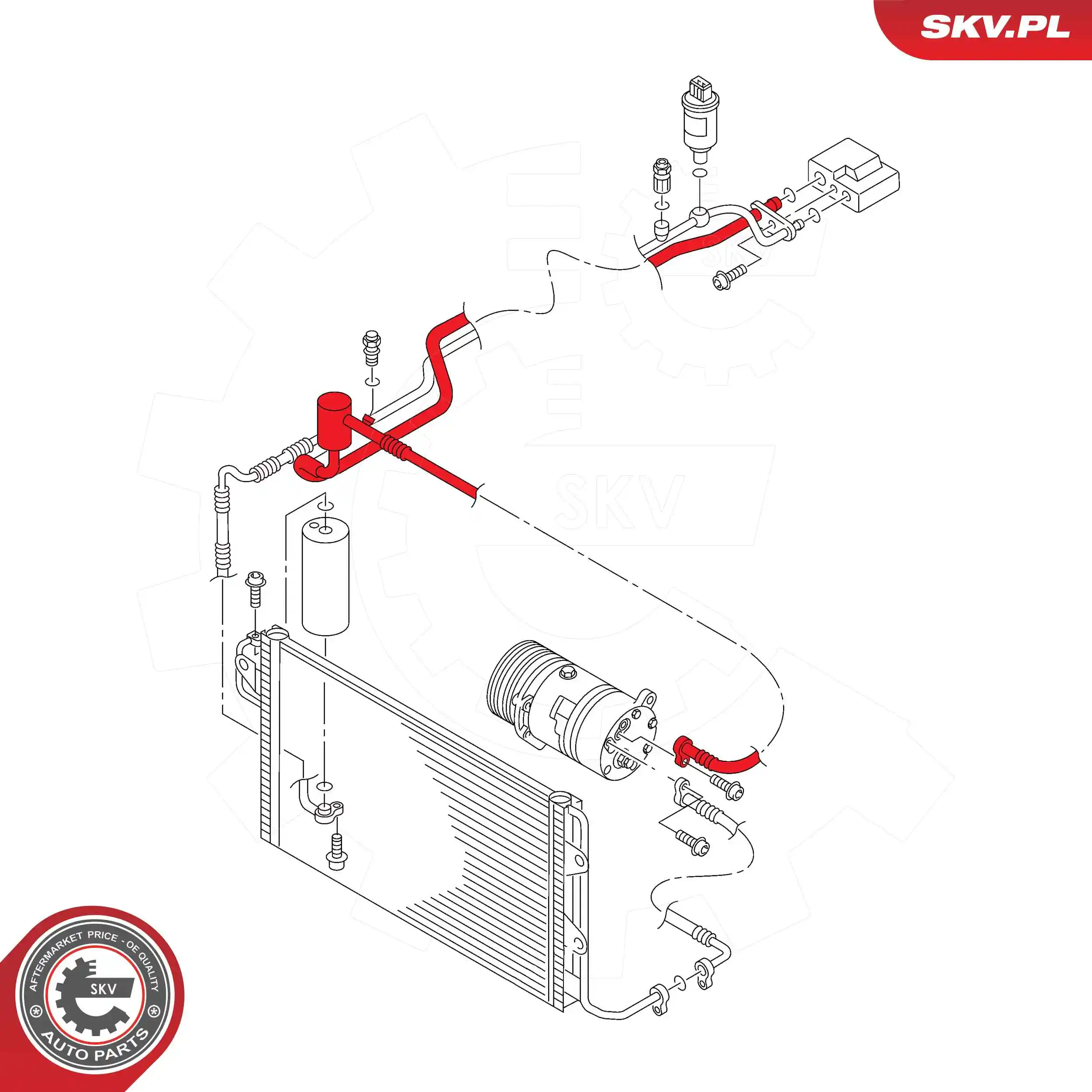 ESEN SKV 54SKV709 High-/Low Pressure Line, air conditioning