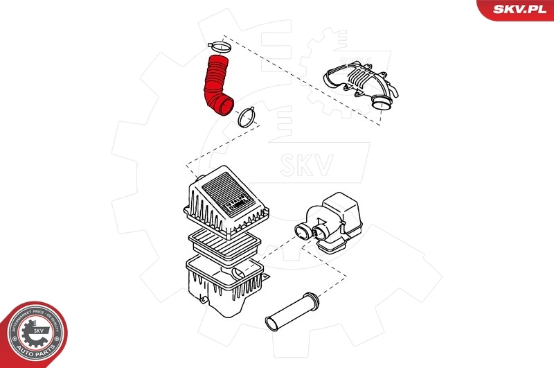 Intake Hose, air filter 24SKV491