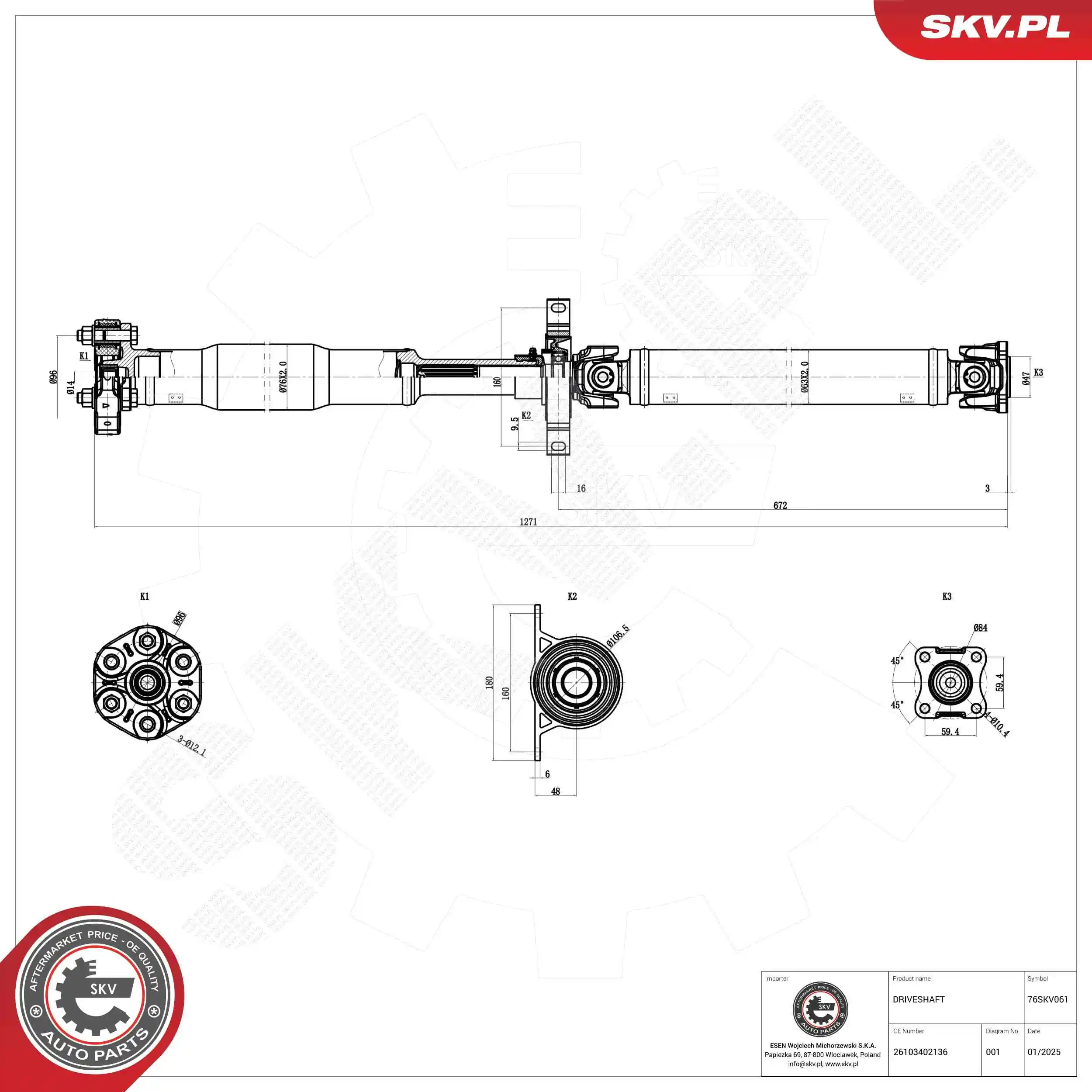Drive Shaft 76SKV061