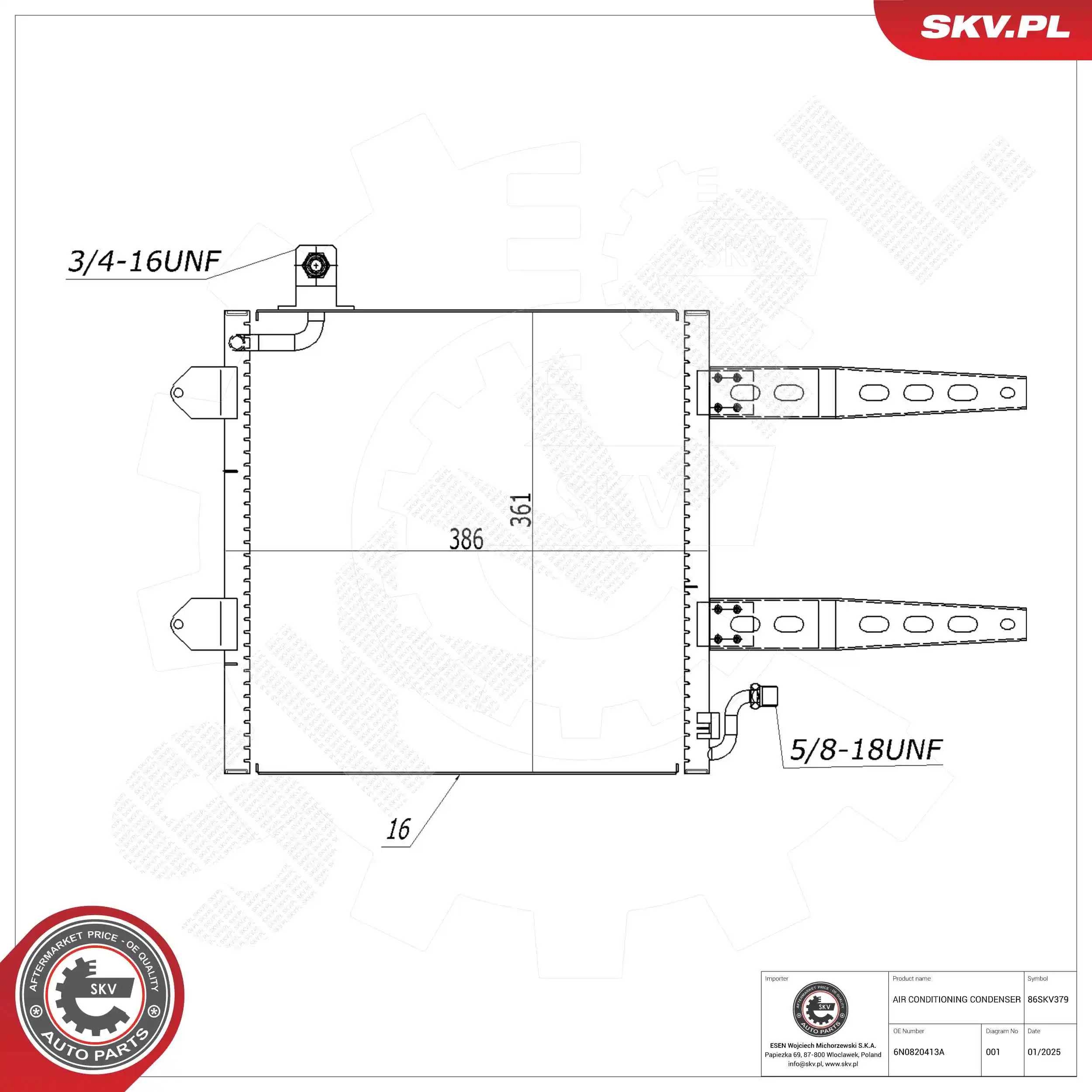 Condenser, air conditioning 86SKV379