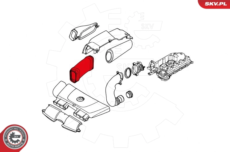 Intake Hose, air filter 43SKV924