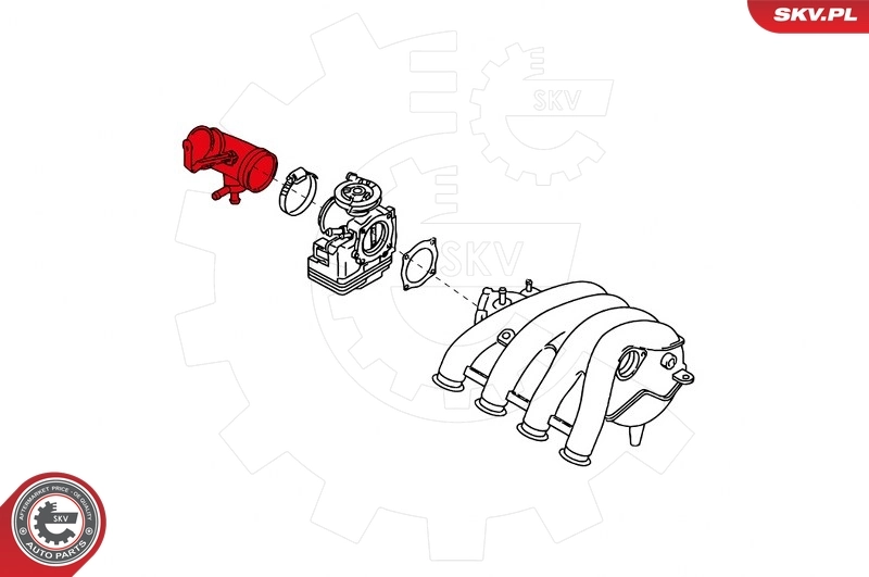 Intake Hose, air filter 24SKV500