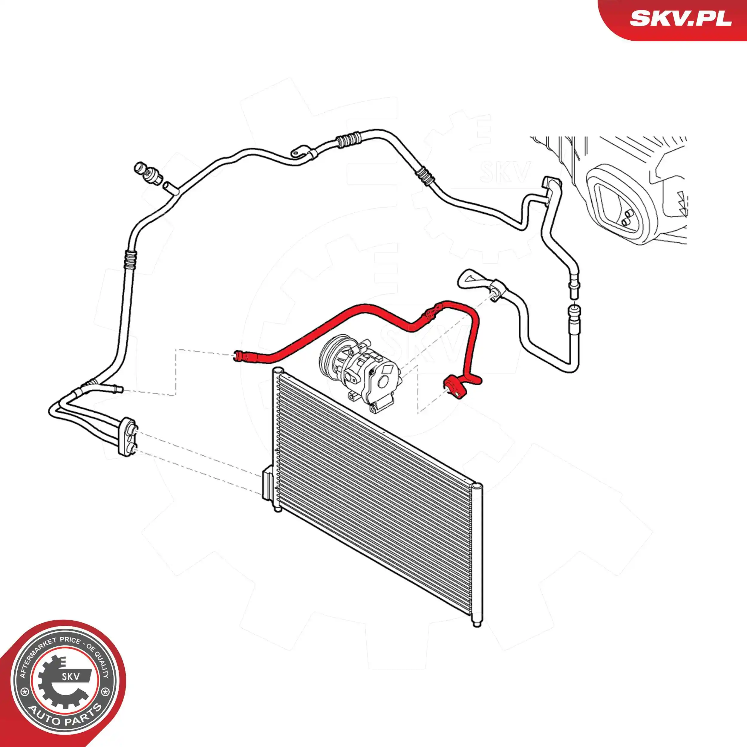 ESEN SKV 54SKV615 High-/Low Pressure Line, air conditioning