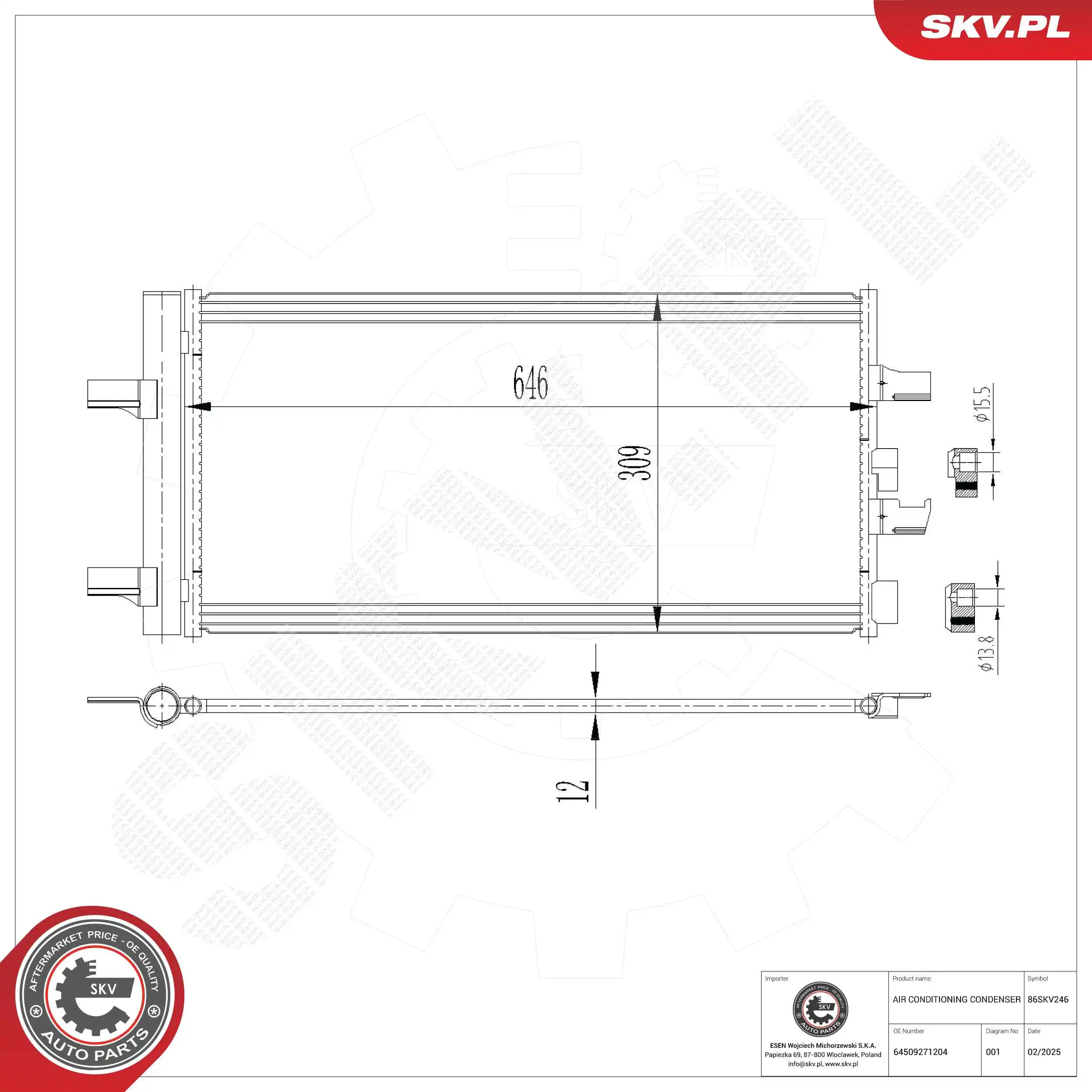 Condenser, air conditioning 86SKV246