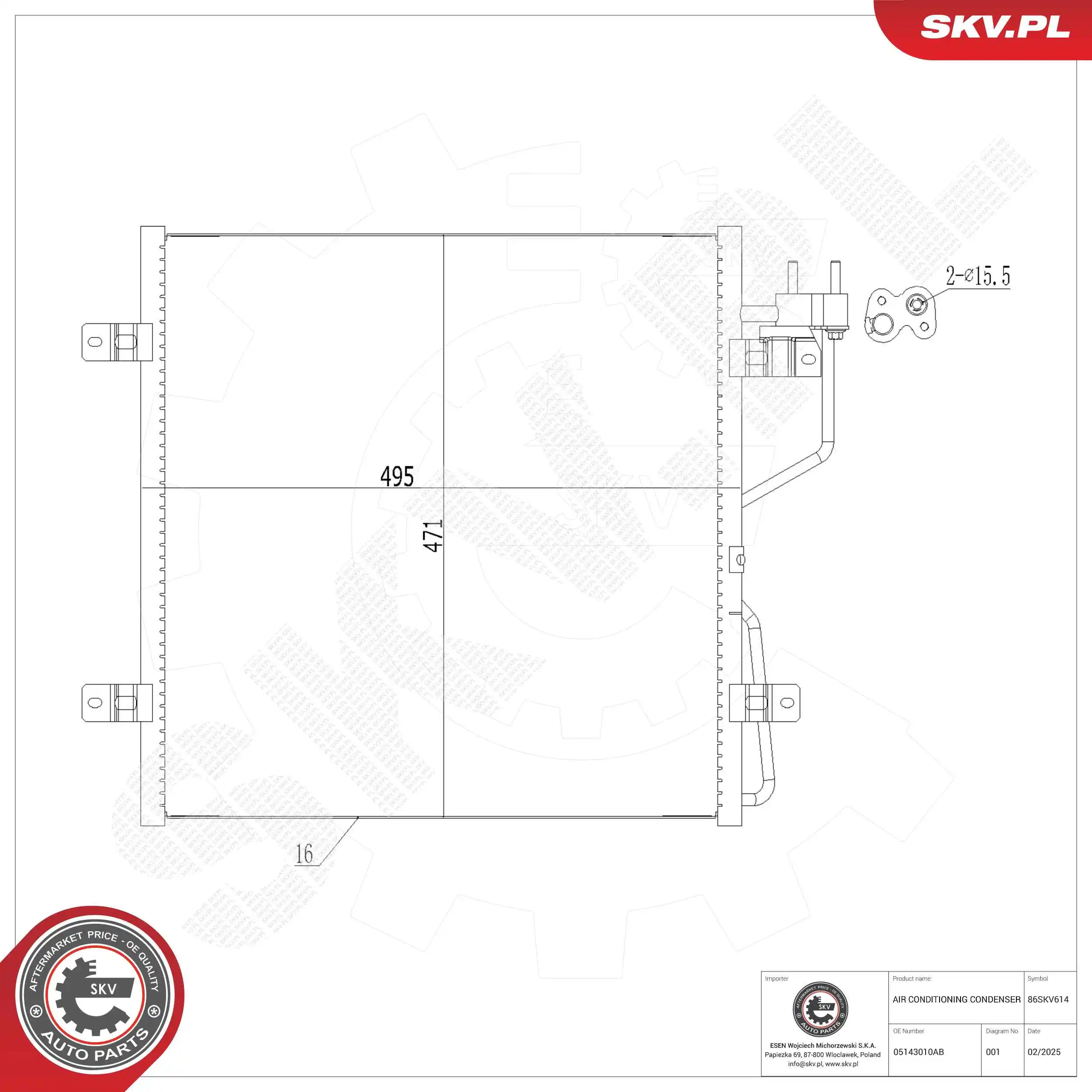Condenser, air conditioning 86SKV614