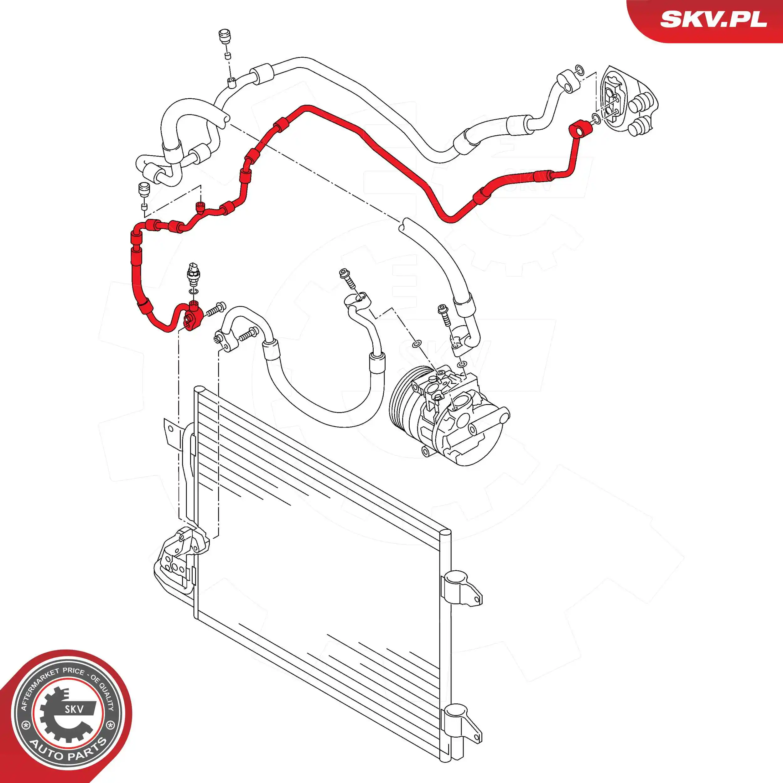 ESEN SKV 54SKV715 High-/Low Pressure Line, air conditioning