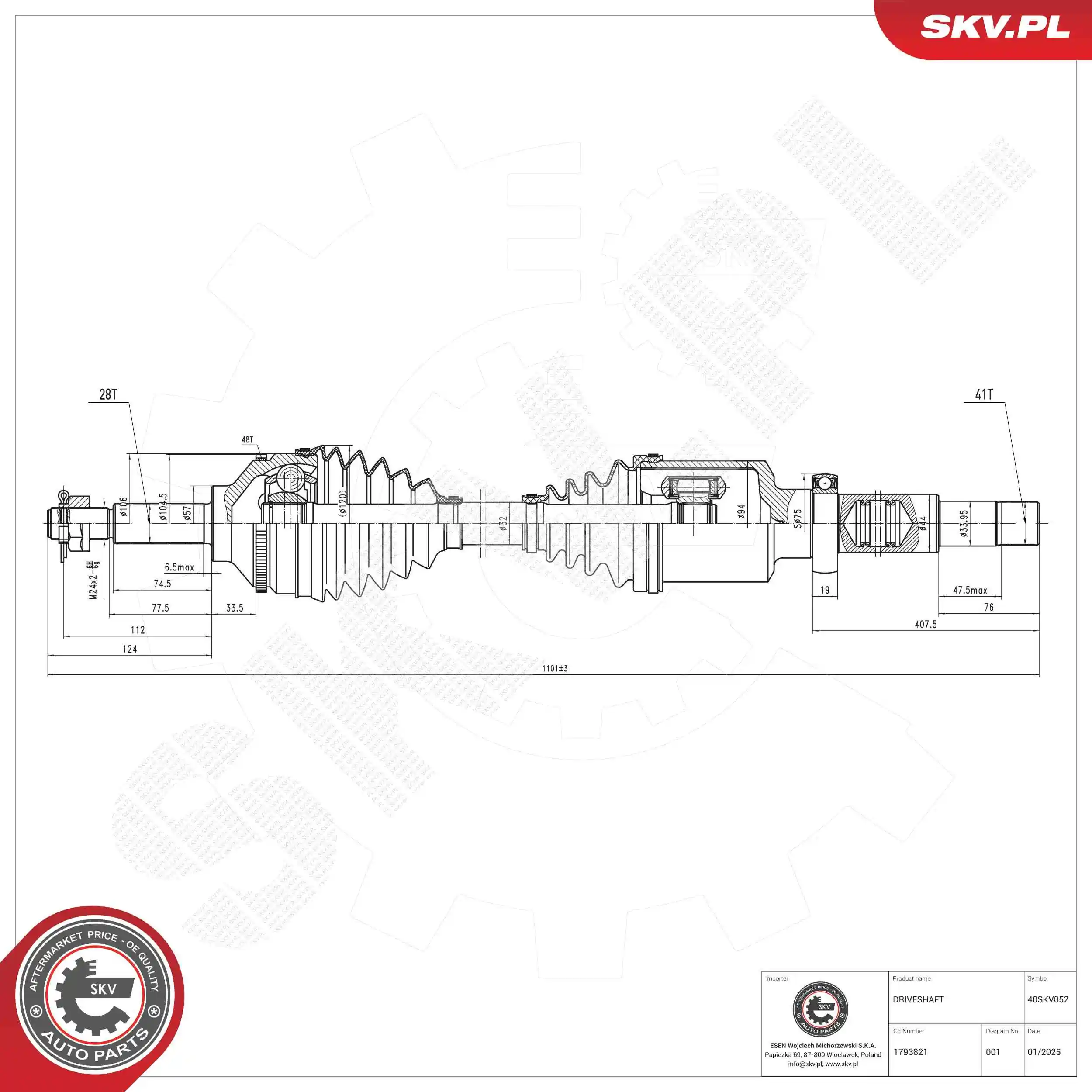 Drive Shaft 40SKV052