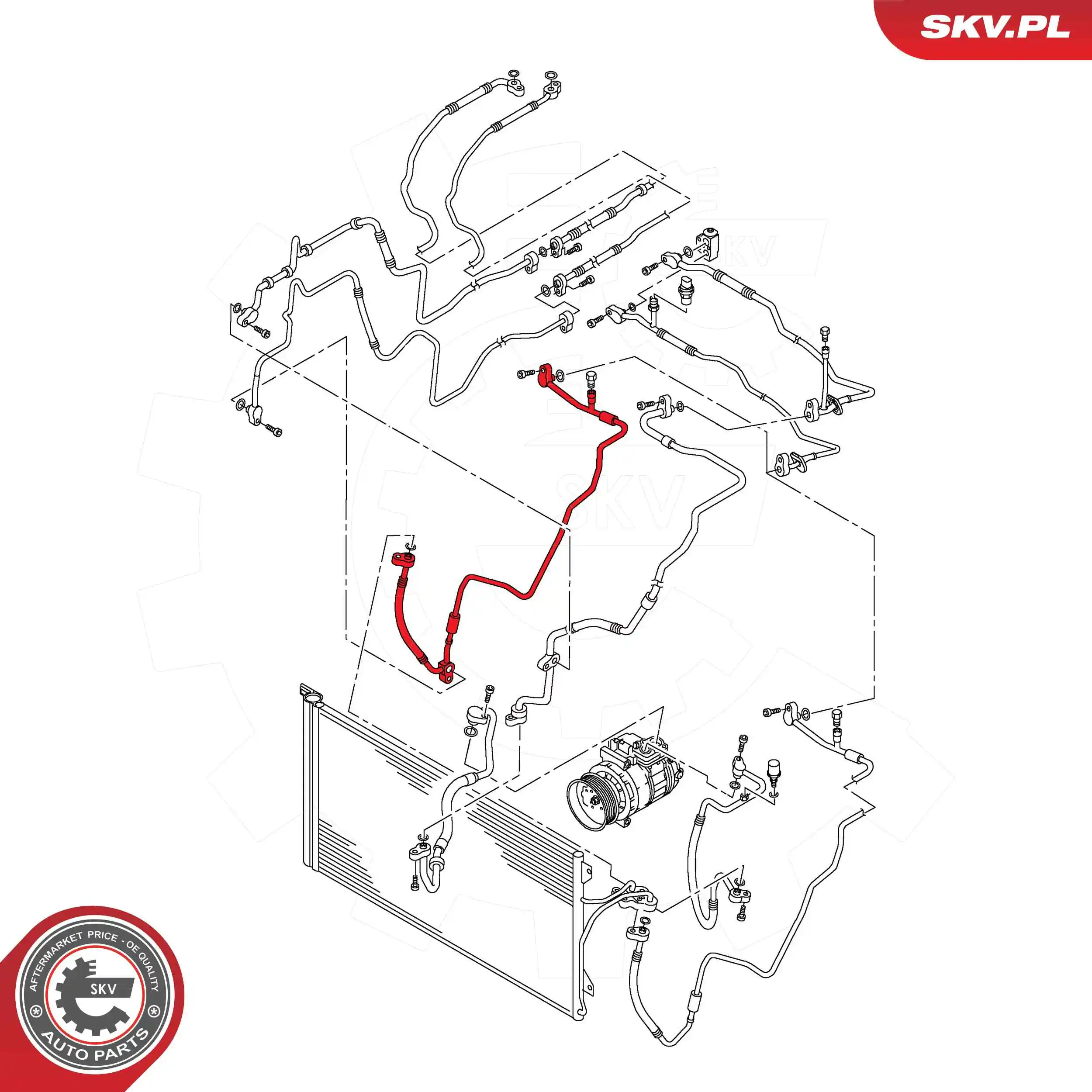 ESEN SKV 43SKV582 High-/Low Pressure Line, air conditioning