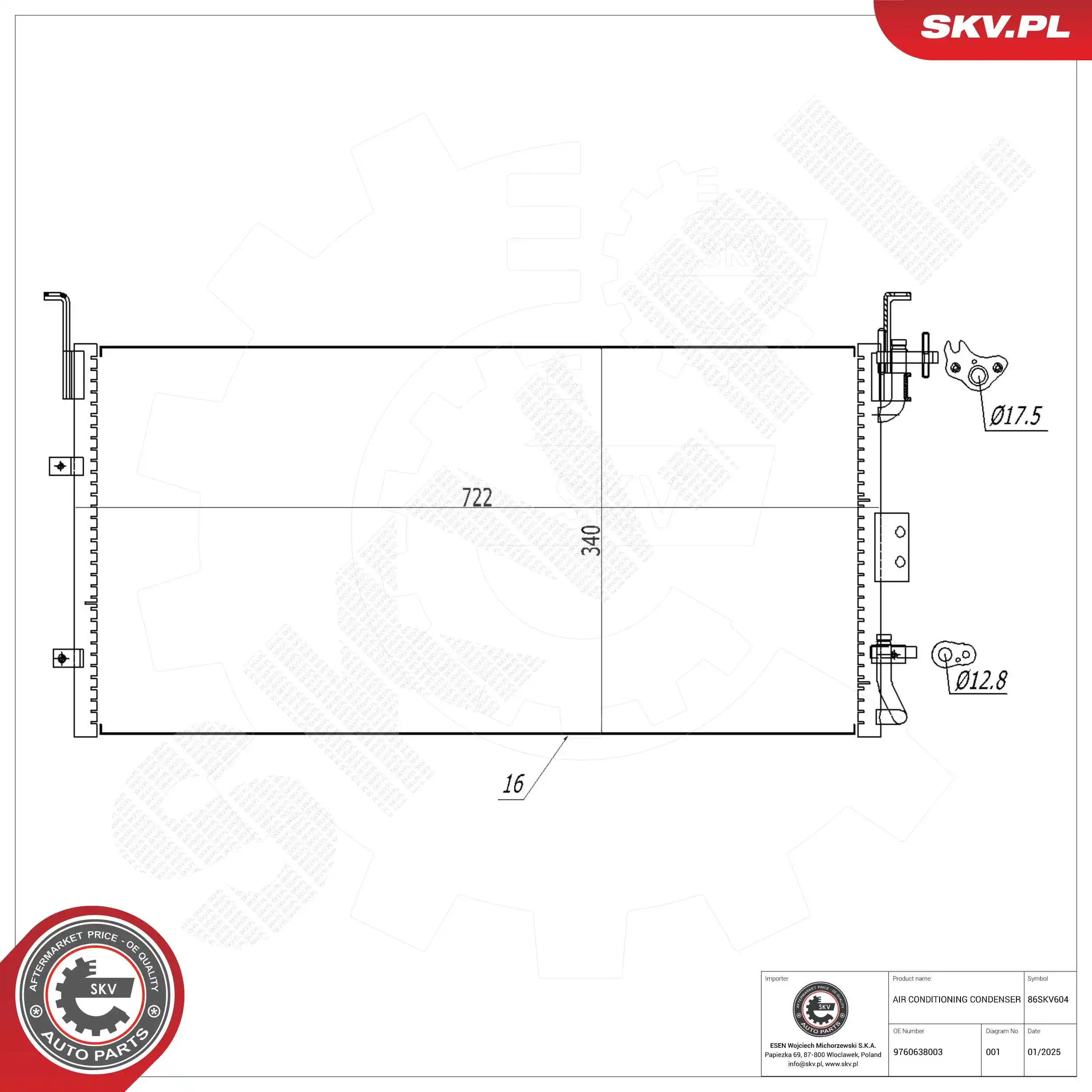 Condenser, air conditioning 86SKV604