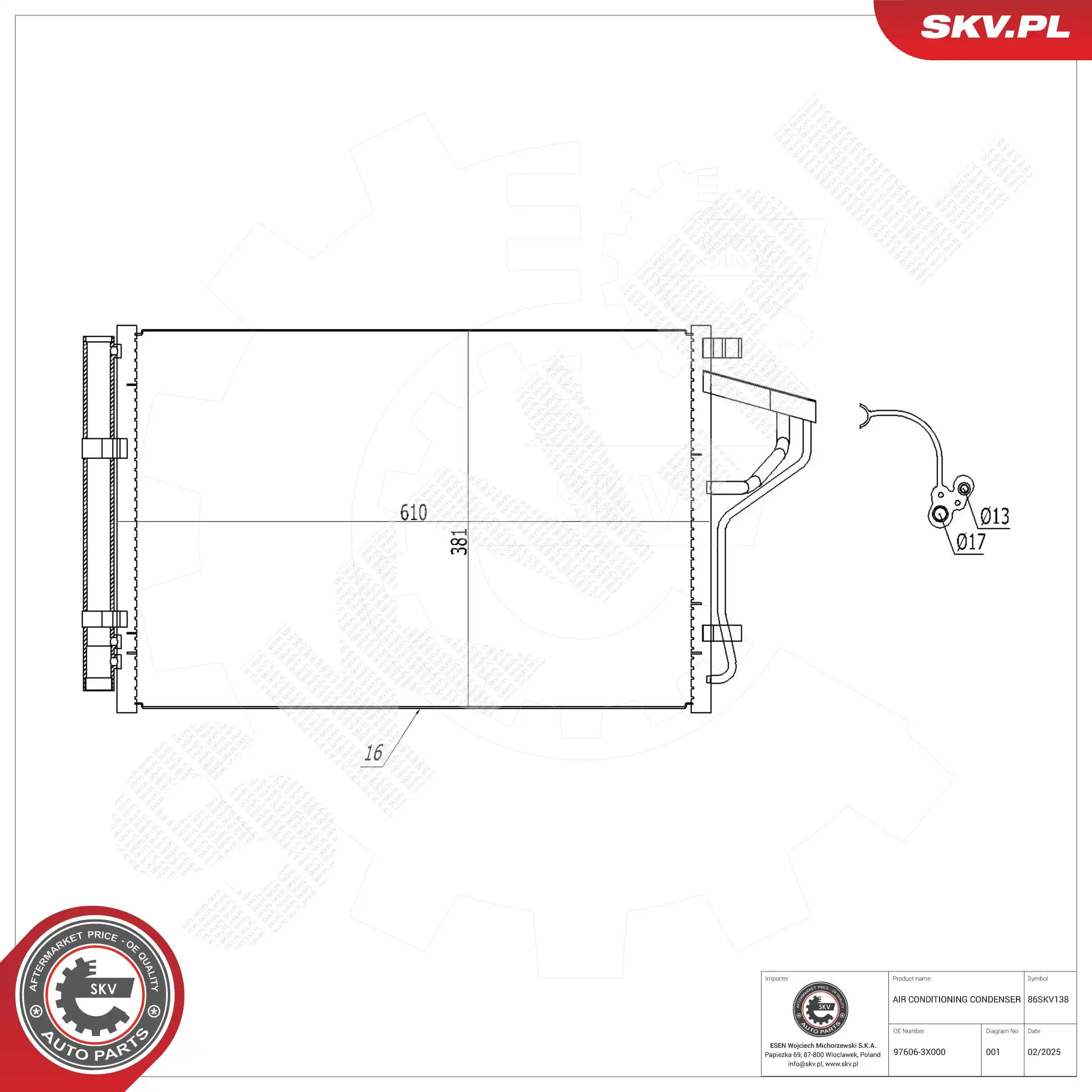 Condenser, air conditioning 86SKV138