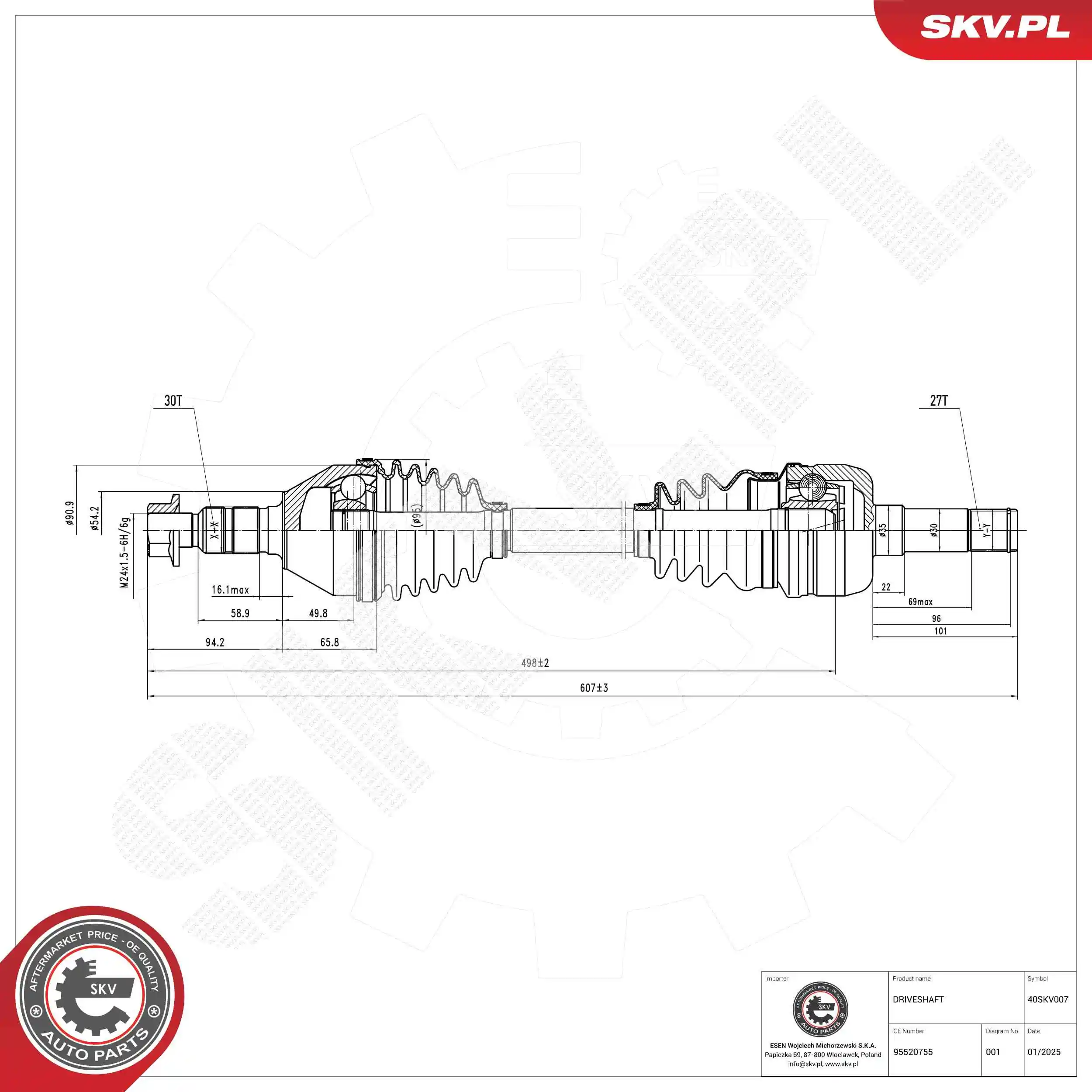 Drive Shaft 40SKV007