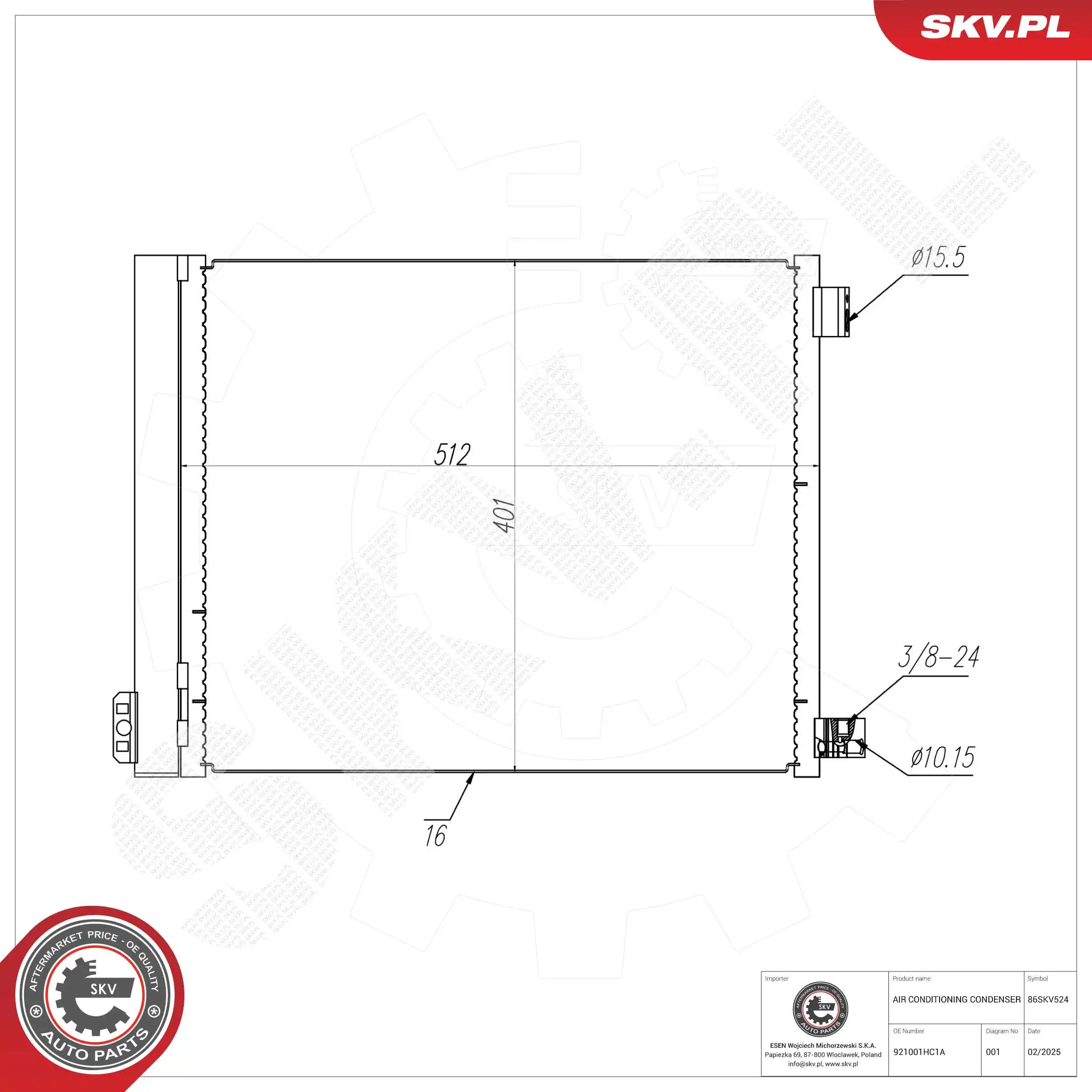 Condenser, air conditioning 86SKV524