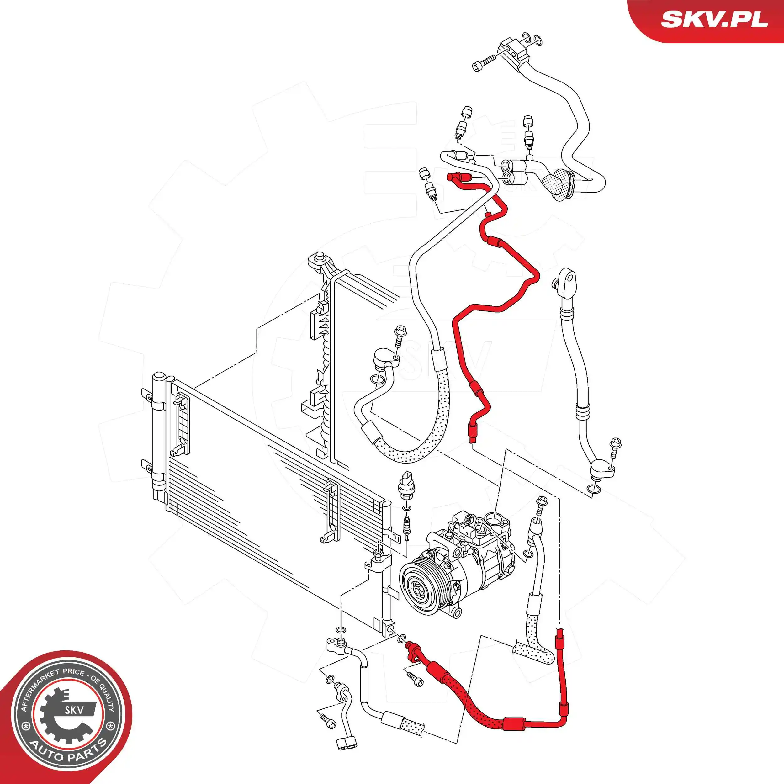 ESEN SKV 43SKV576 High-/Low Pressure Line, air conditioning