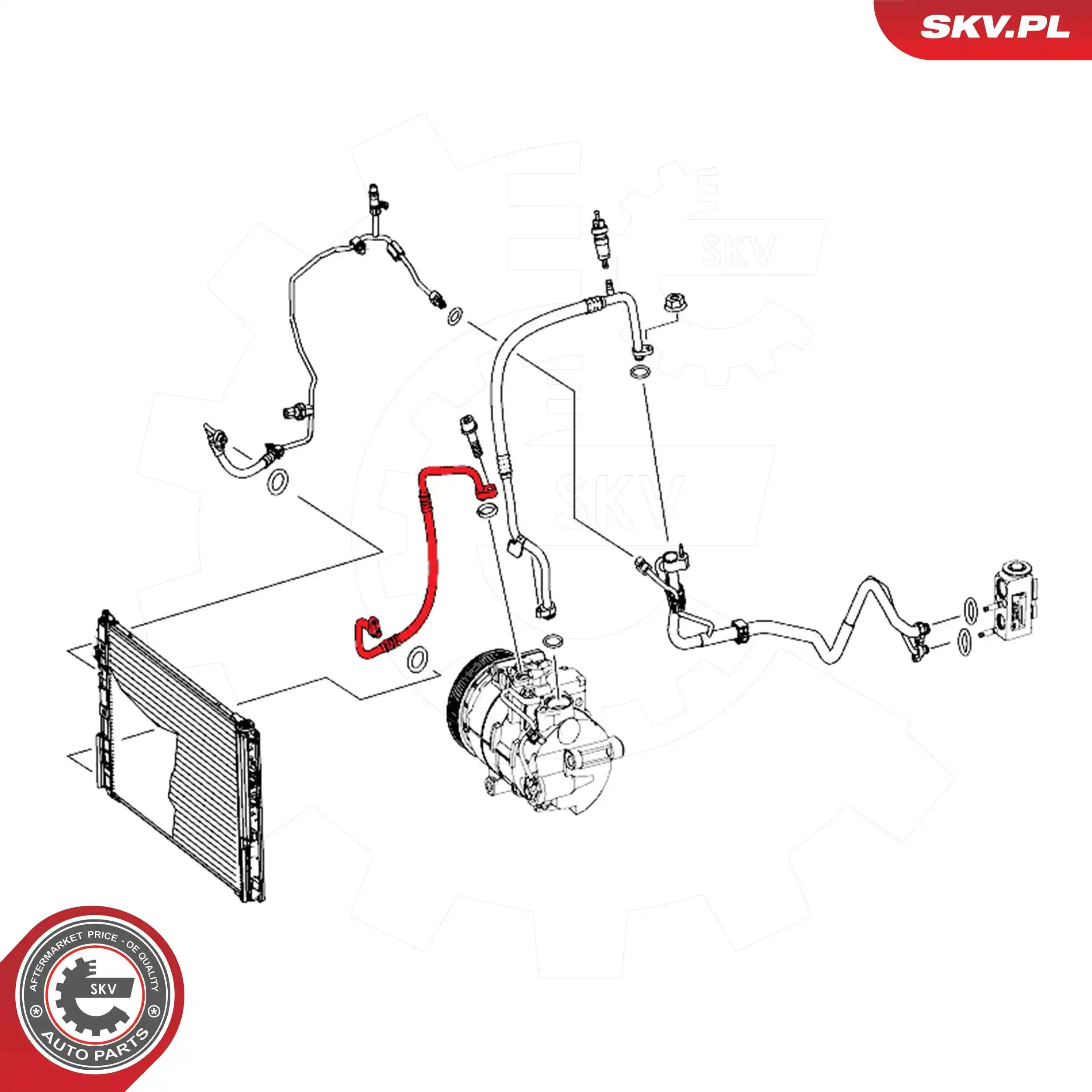ESEN SKV 54SKV651 High-/Low Pressure Line, air conditioning