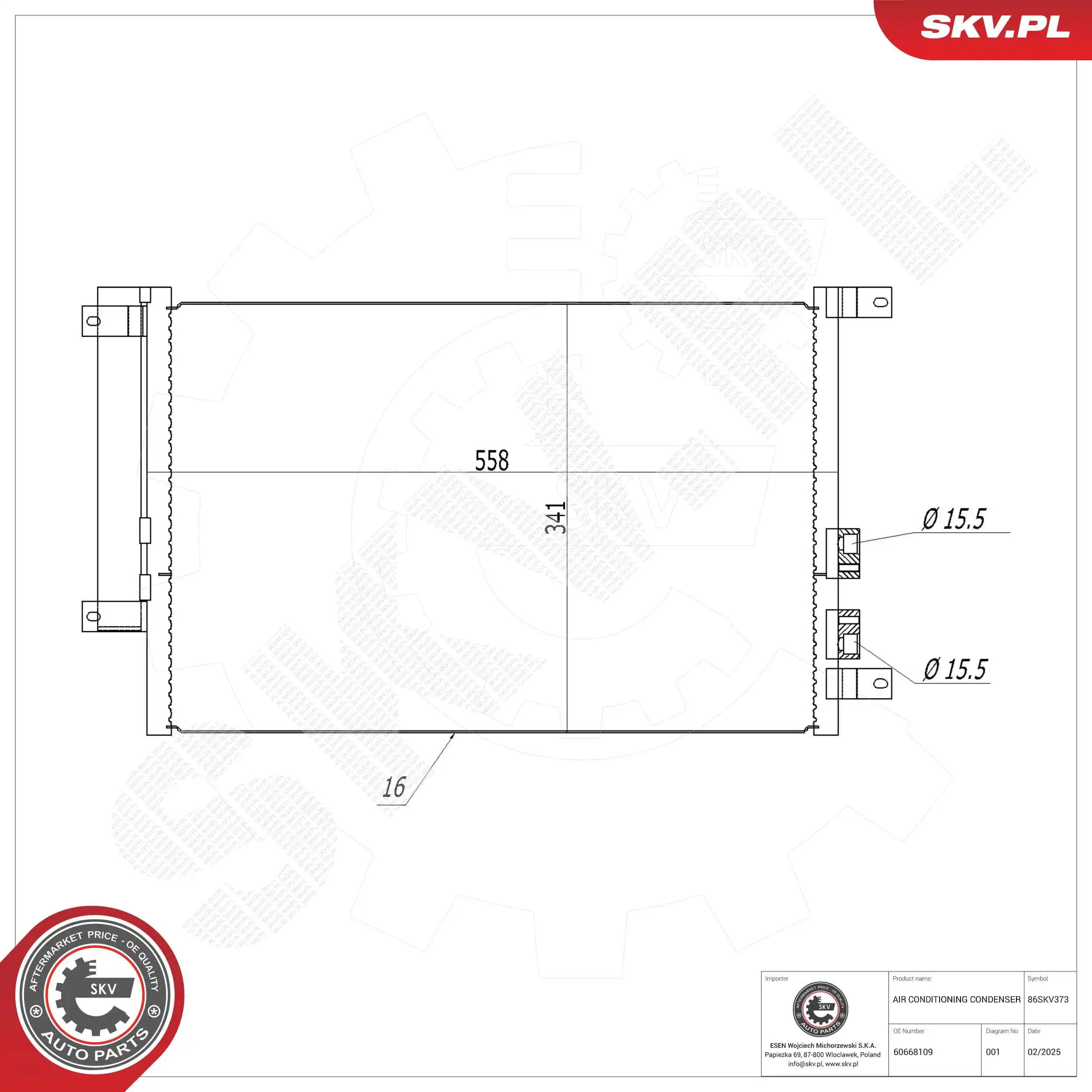 Condenser, air conditioning 86SKV373