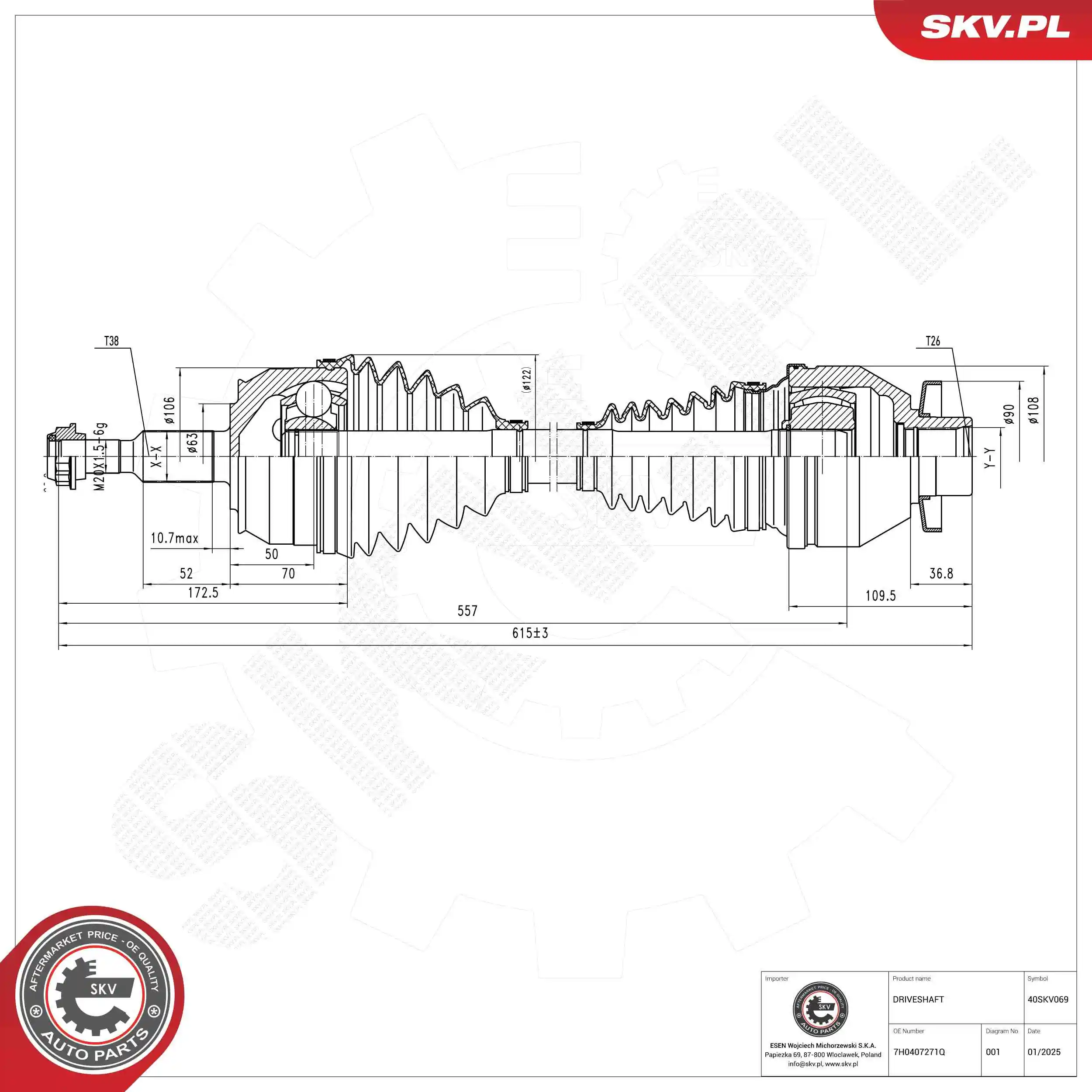 Drive Shaft 40SKV069