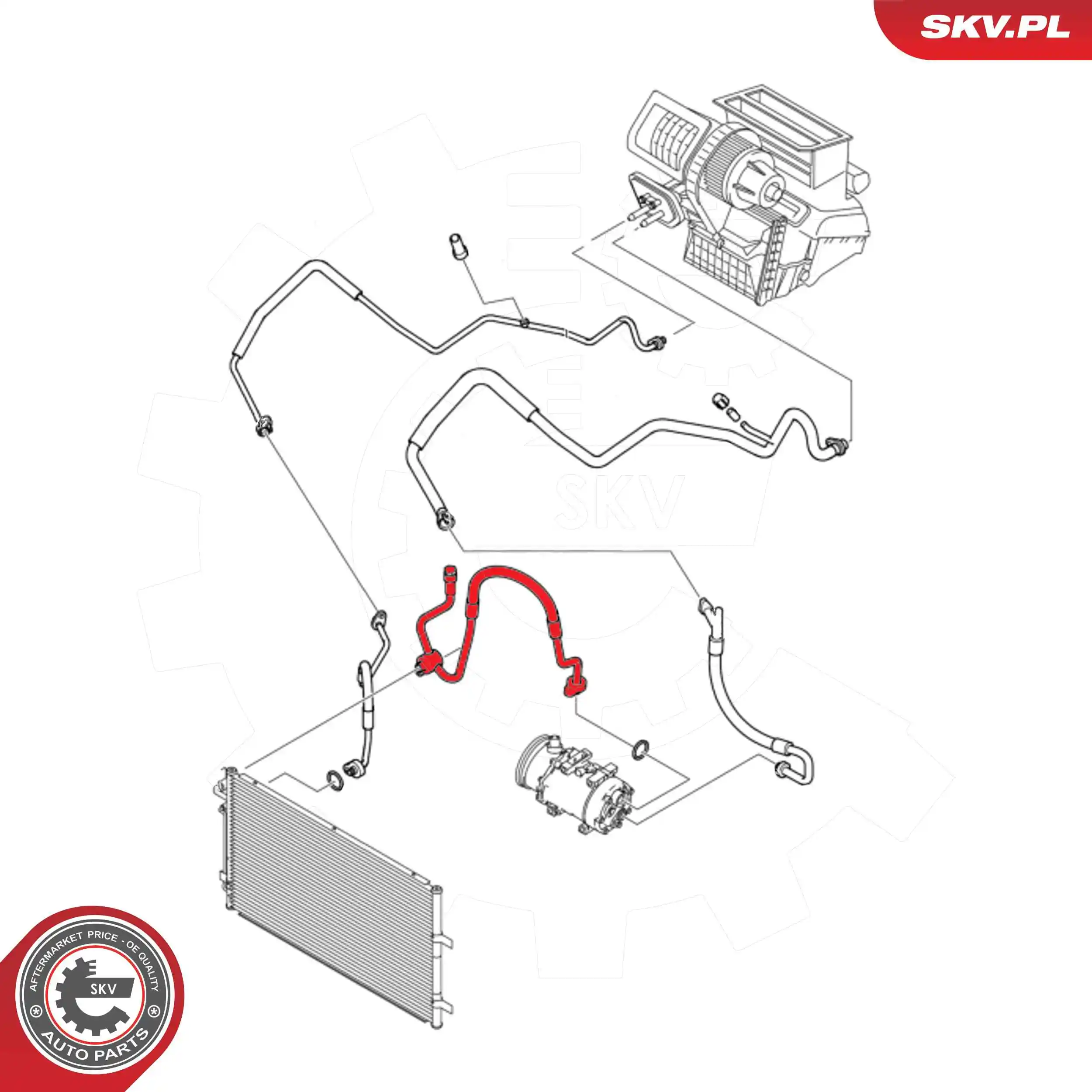 ESEN SKV 54SKV634 High-/Low Pressure Line, air conditioning