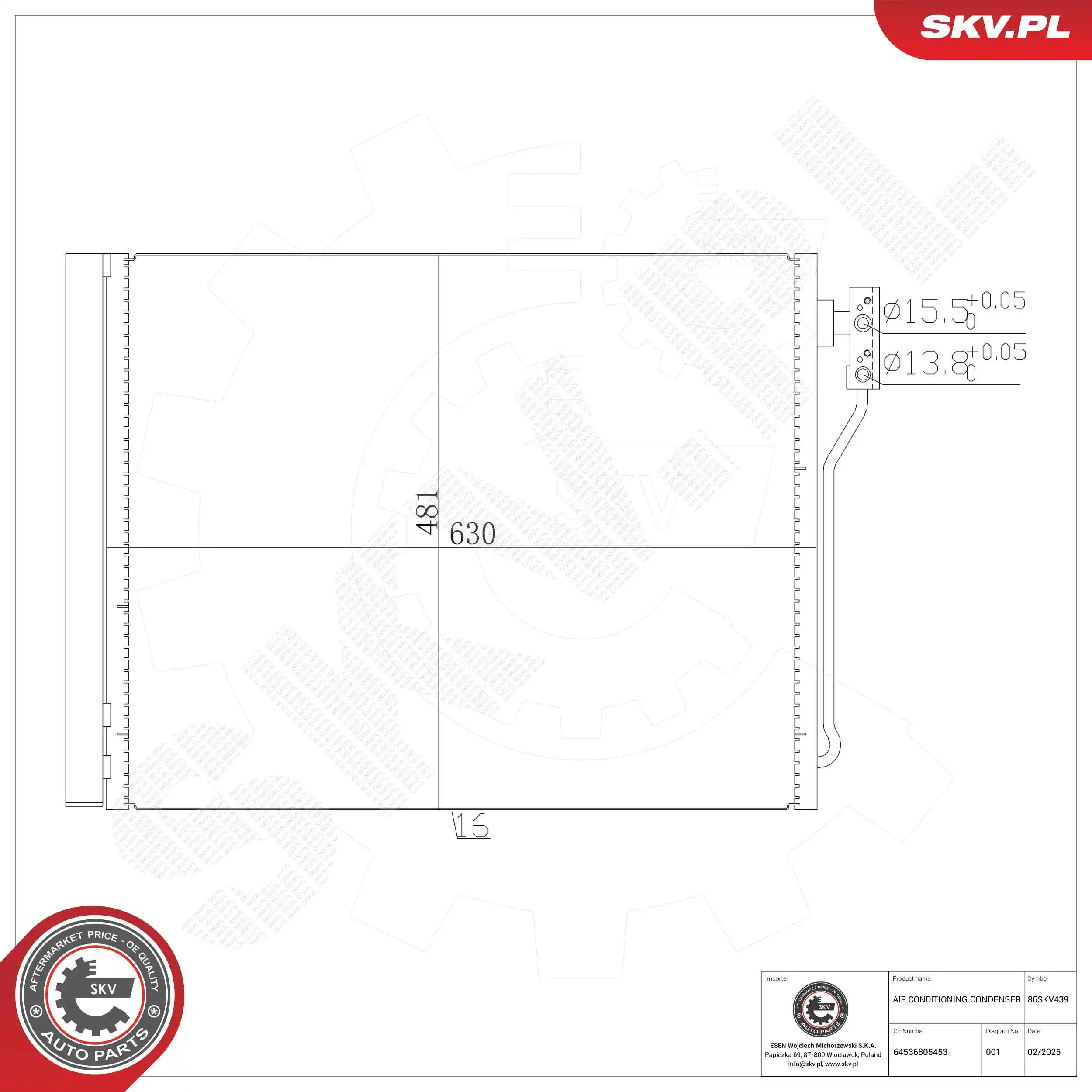 Condenser, air conditioning 86SKV439